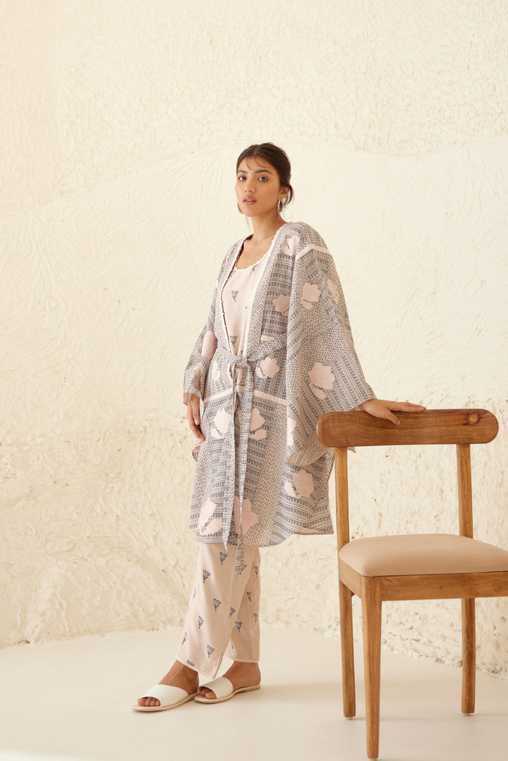 Kimono and Halter Set Crimson Cloud main image 1