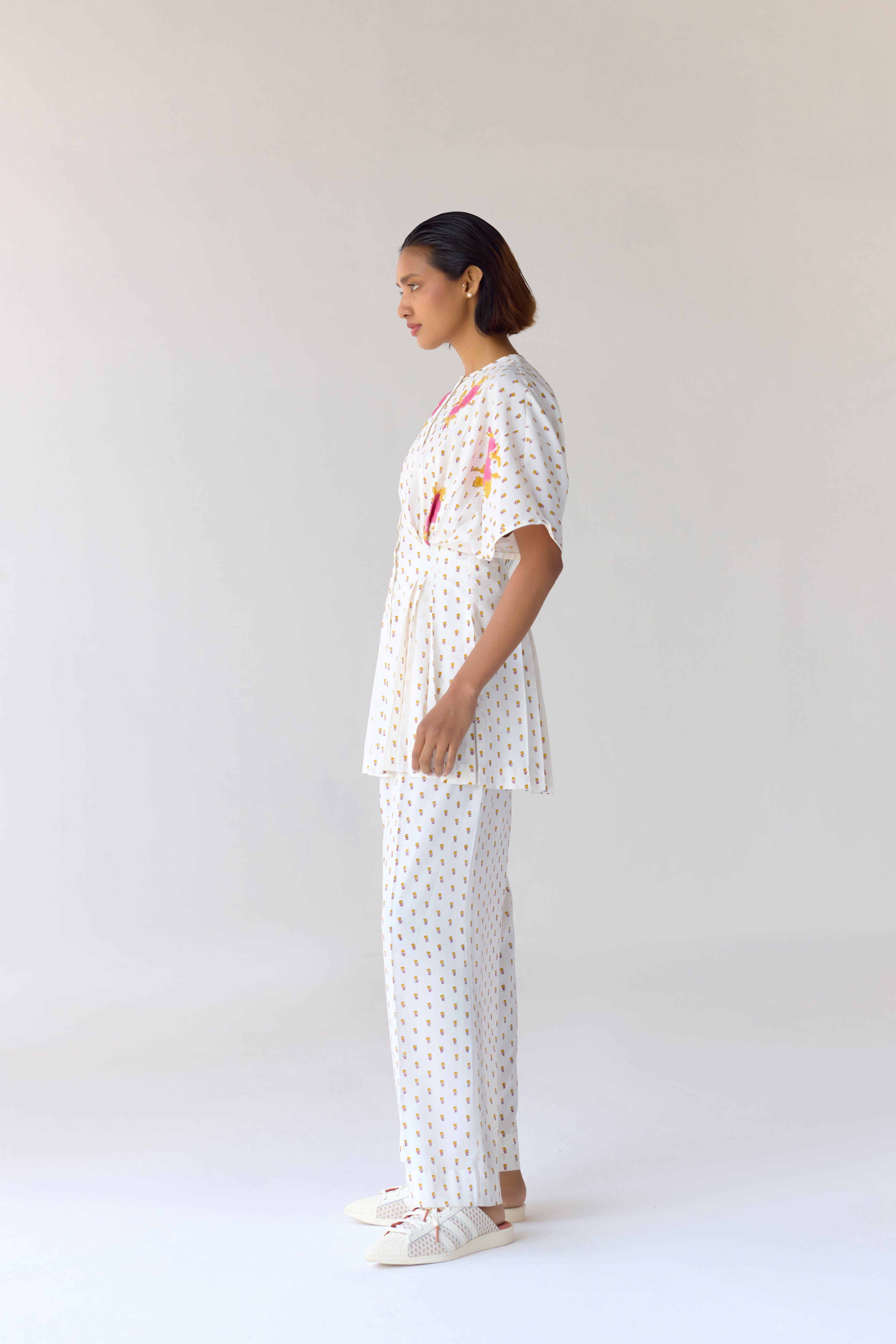 White Top & Trouser Set - CNC204