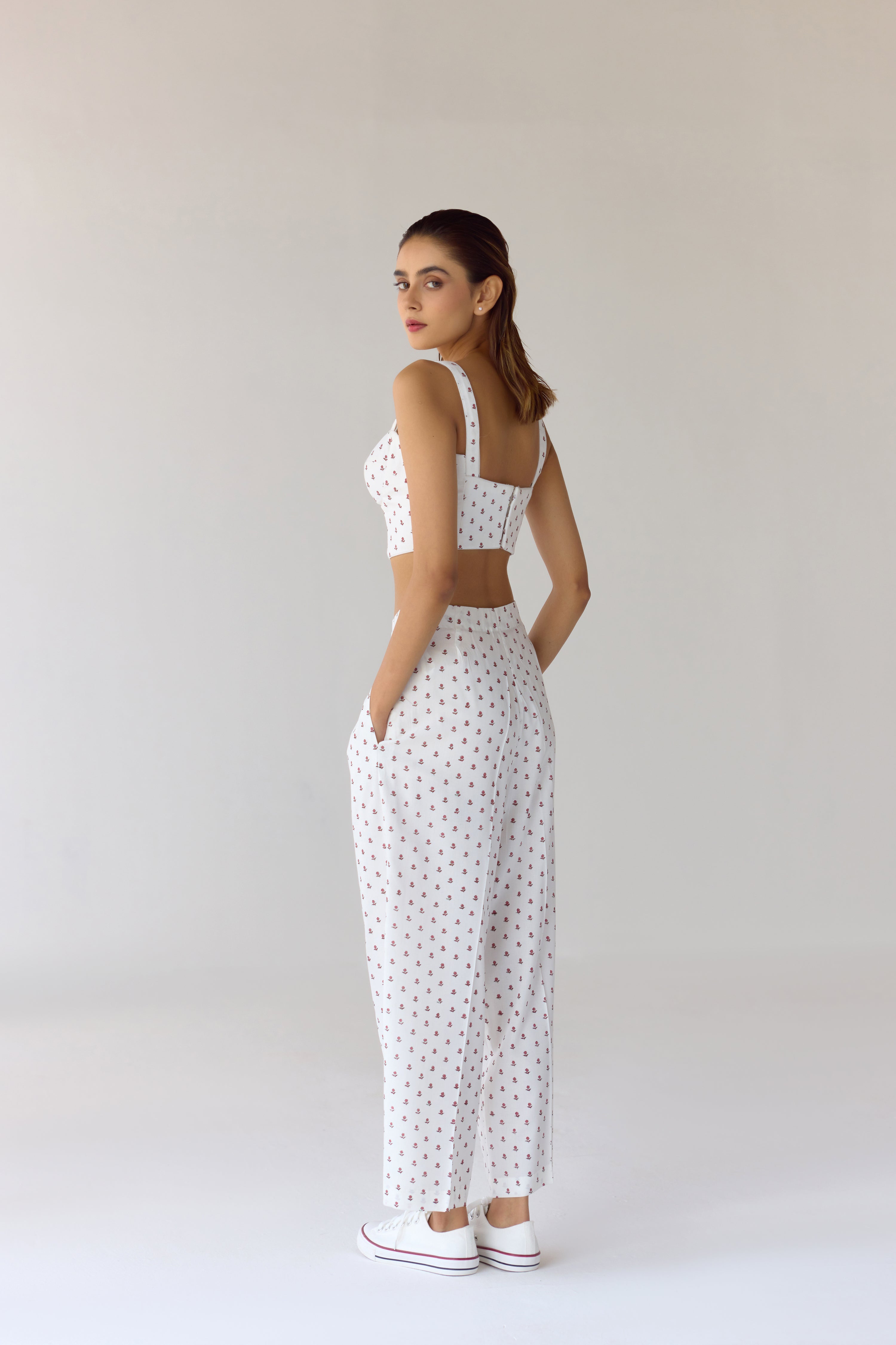 White Top & Trouser Set - CNC205