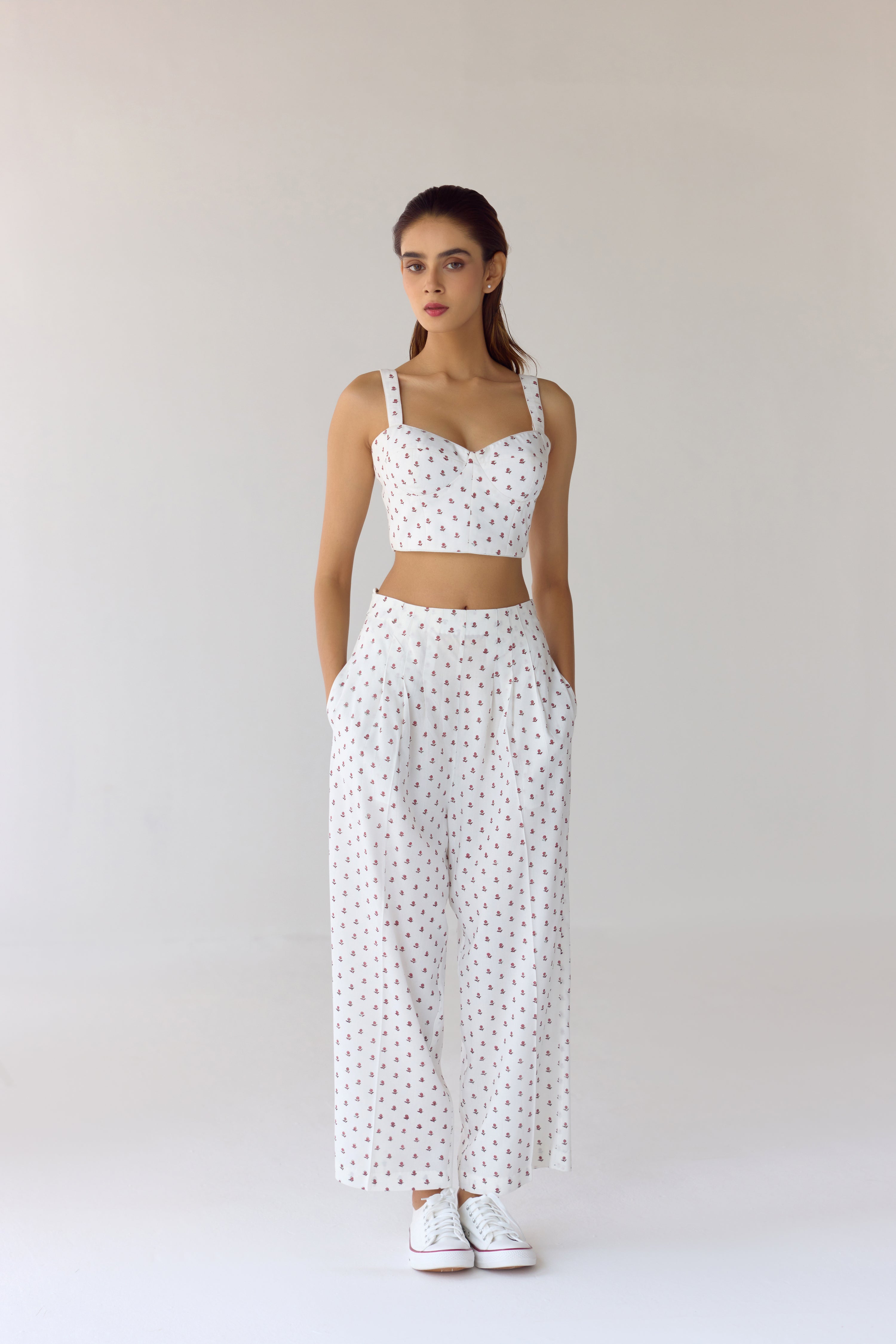 White Top & Trouser Set - CNC205
