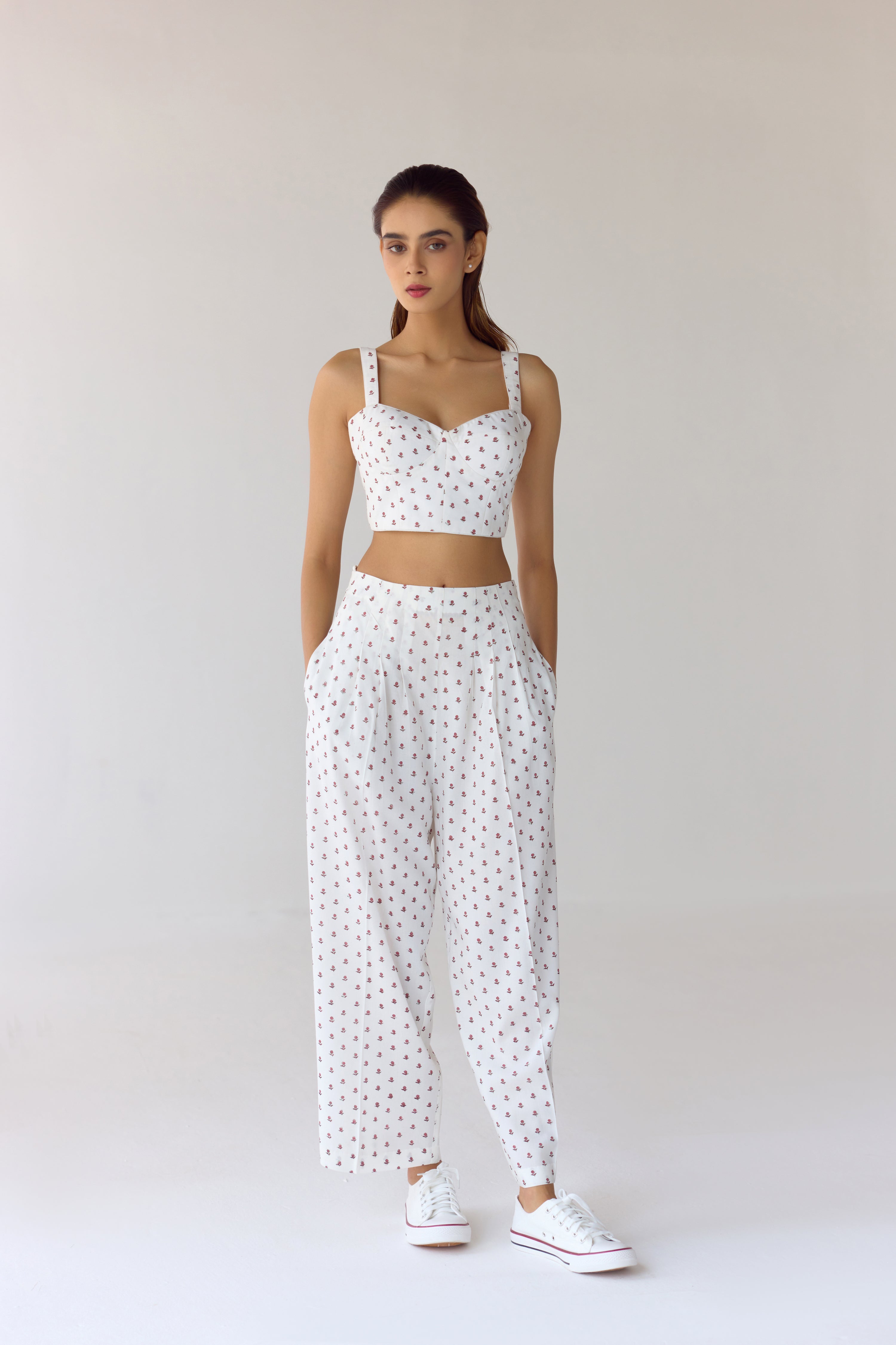 White Top & Trouser Set - CNC205