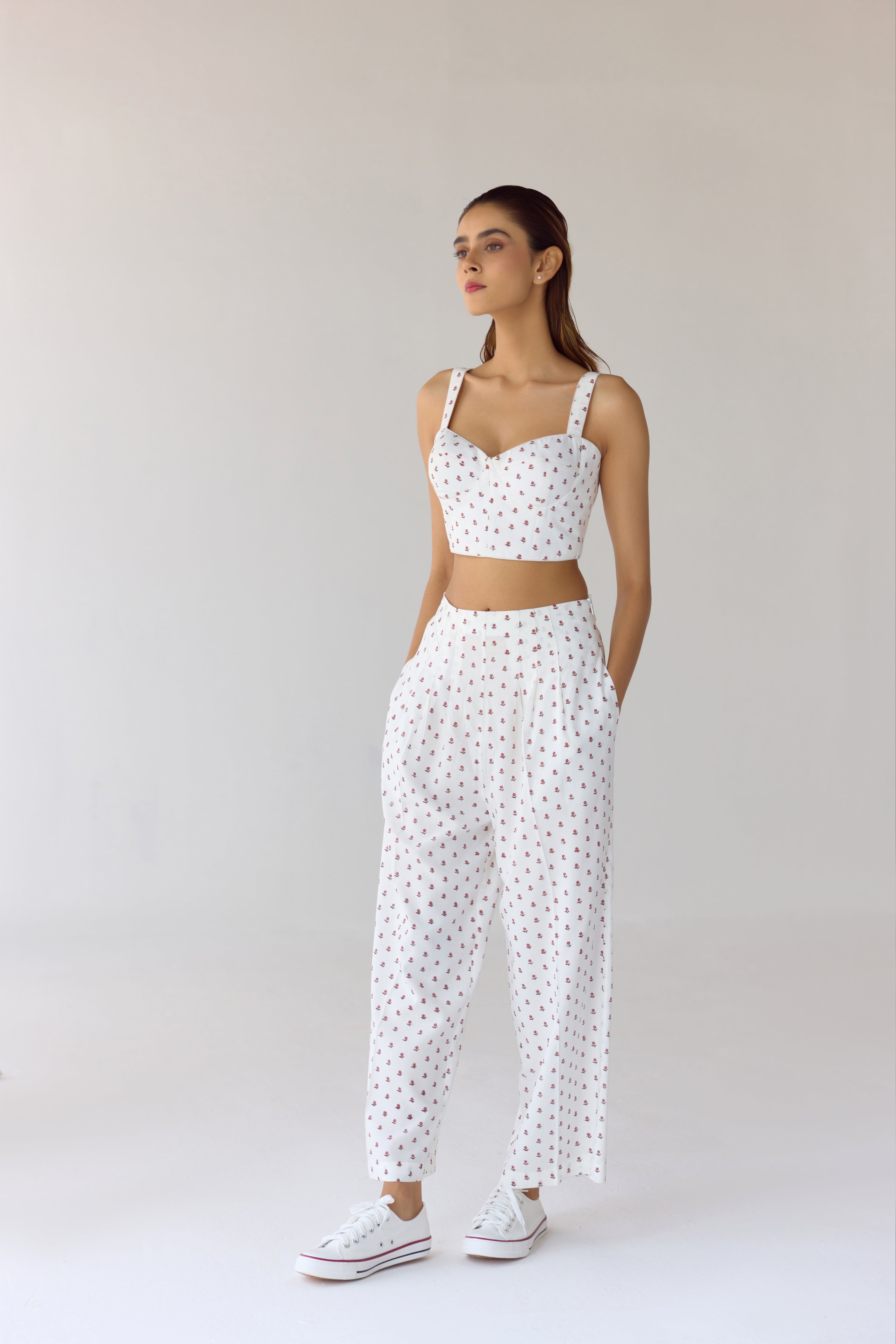 White Top & Trouser Set - CNC205