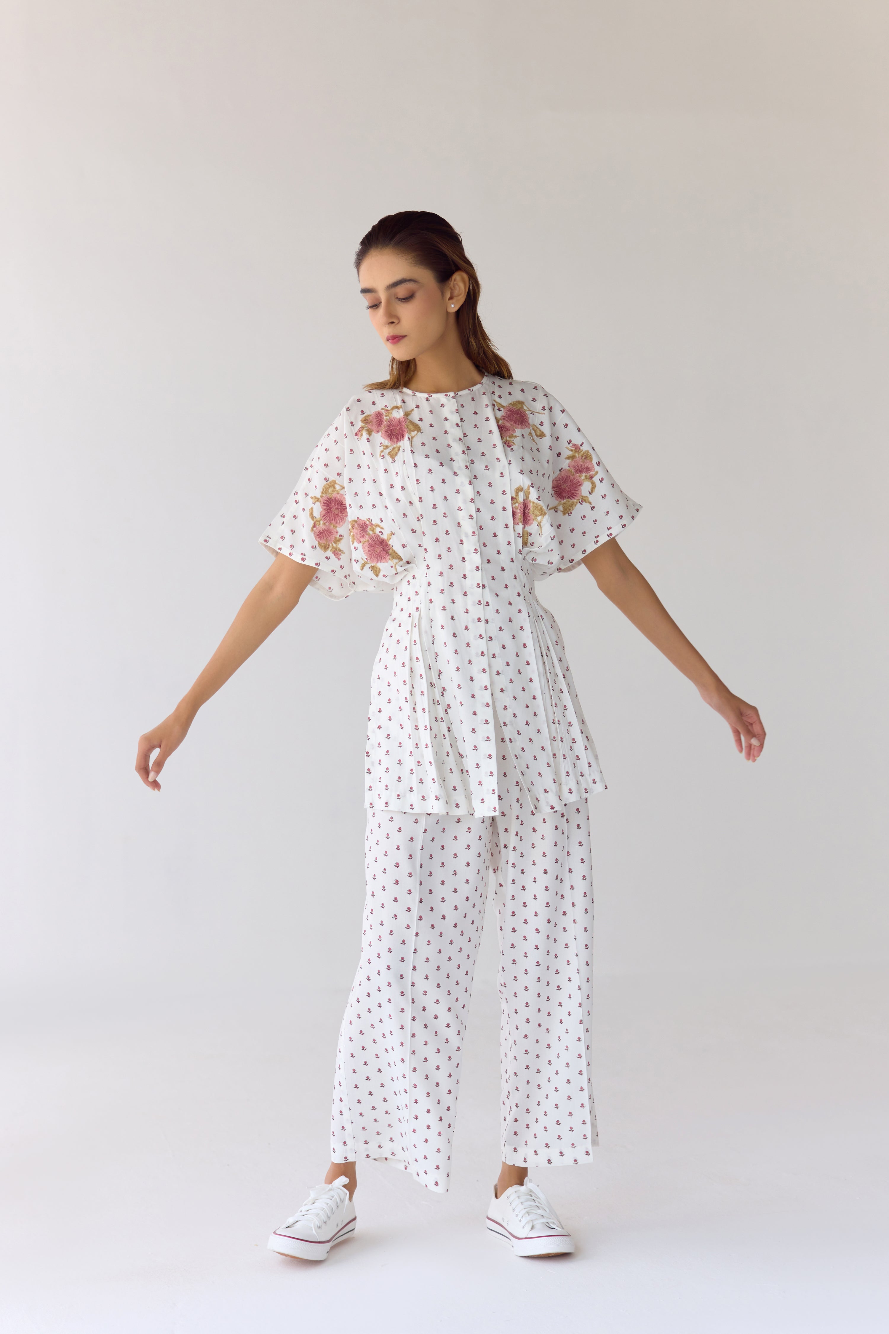 White Top & Trouser Set - CNC209