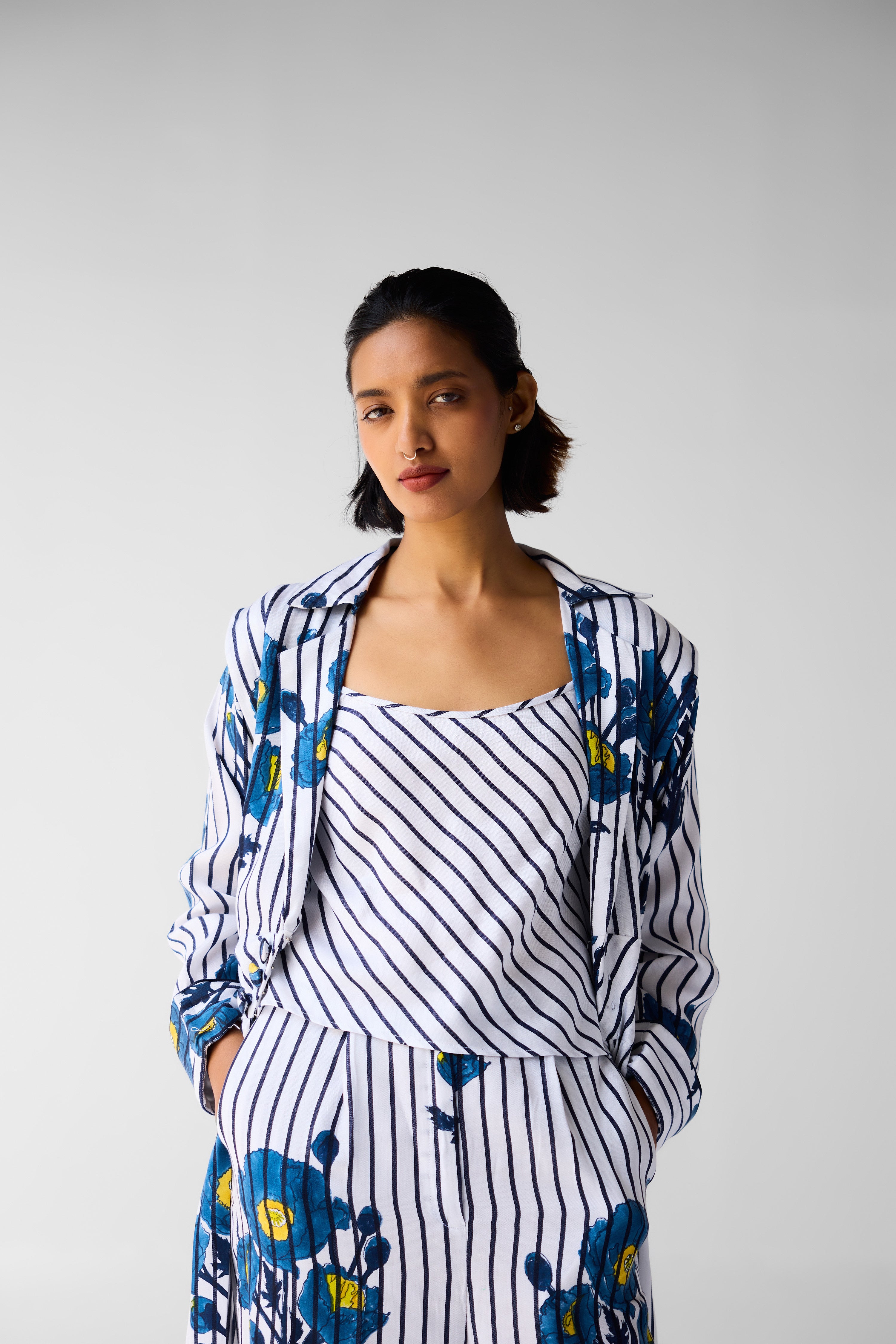 Navy Blue - White Coat Set - CNC214