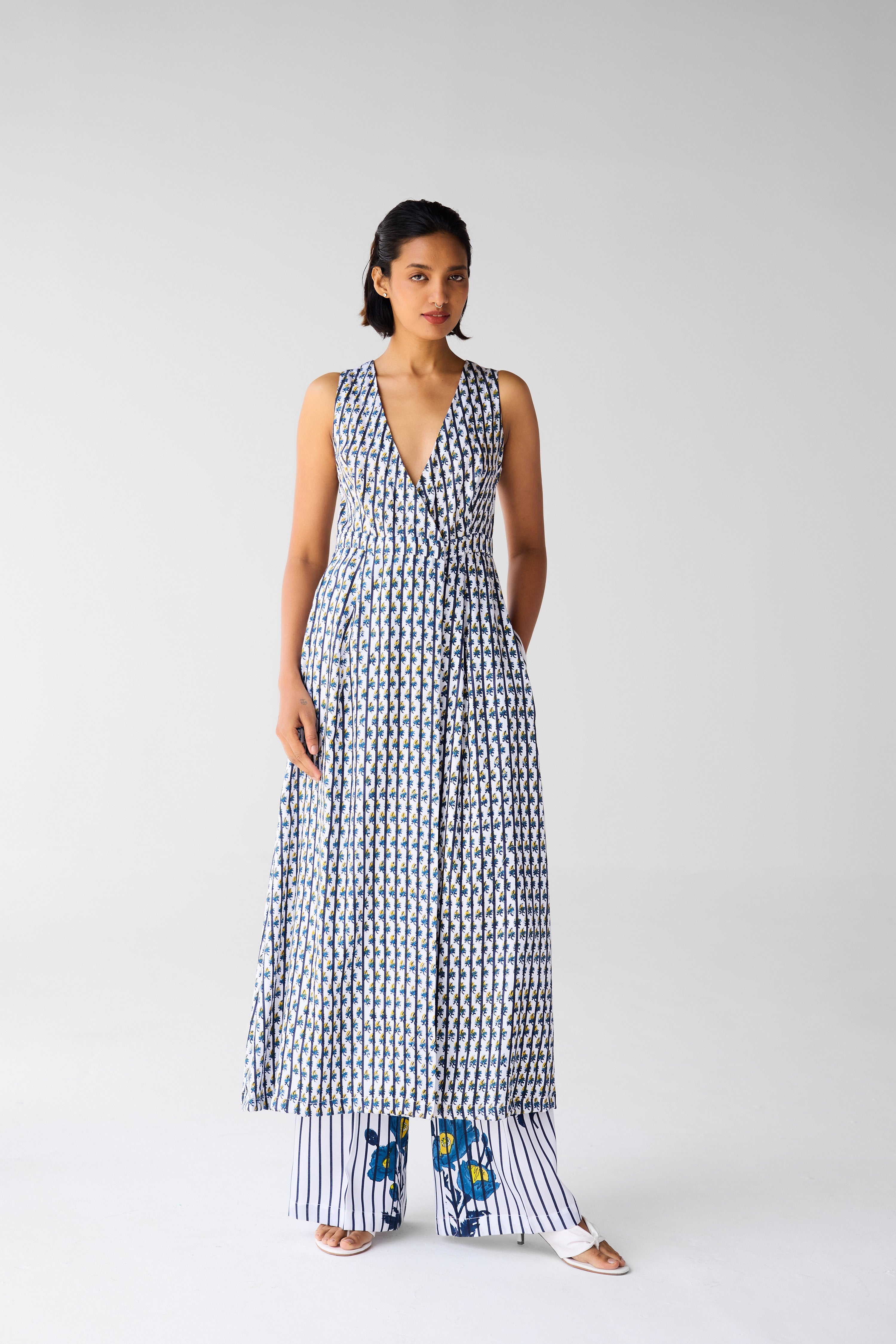 Navy Blue - White Dress & Trousers - CNC215