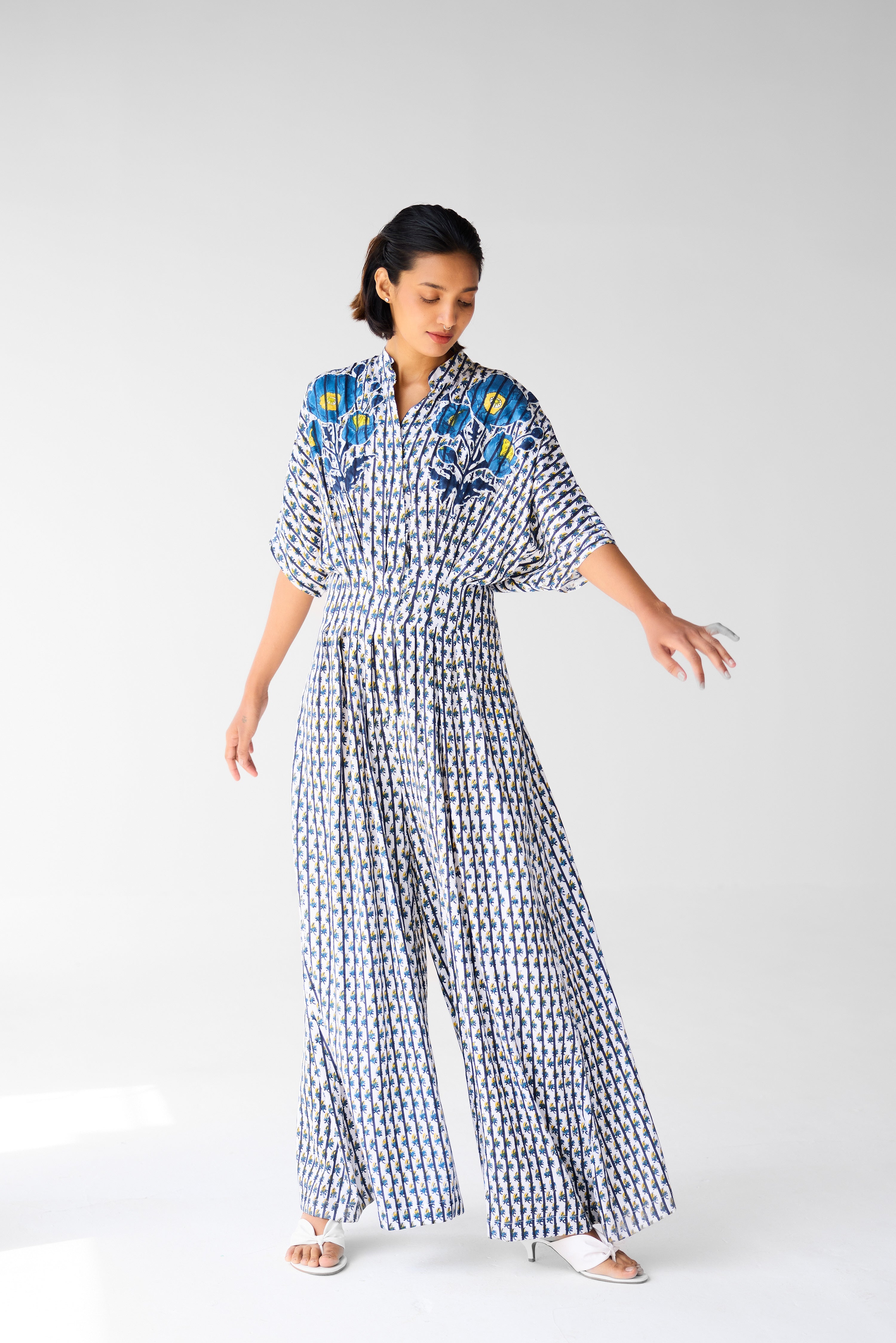 Navy Blue - White Jumpsuit - CNC216