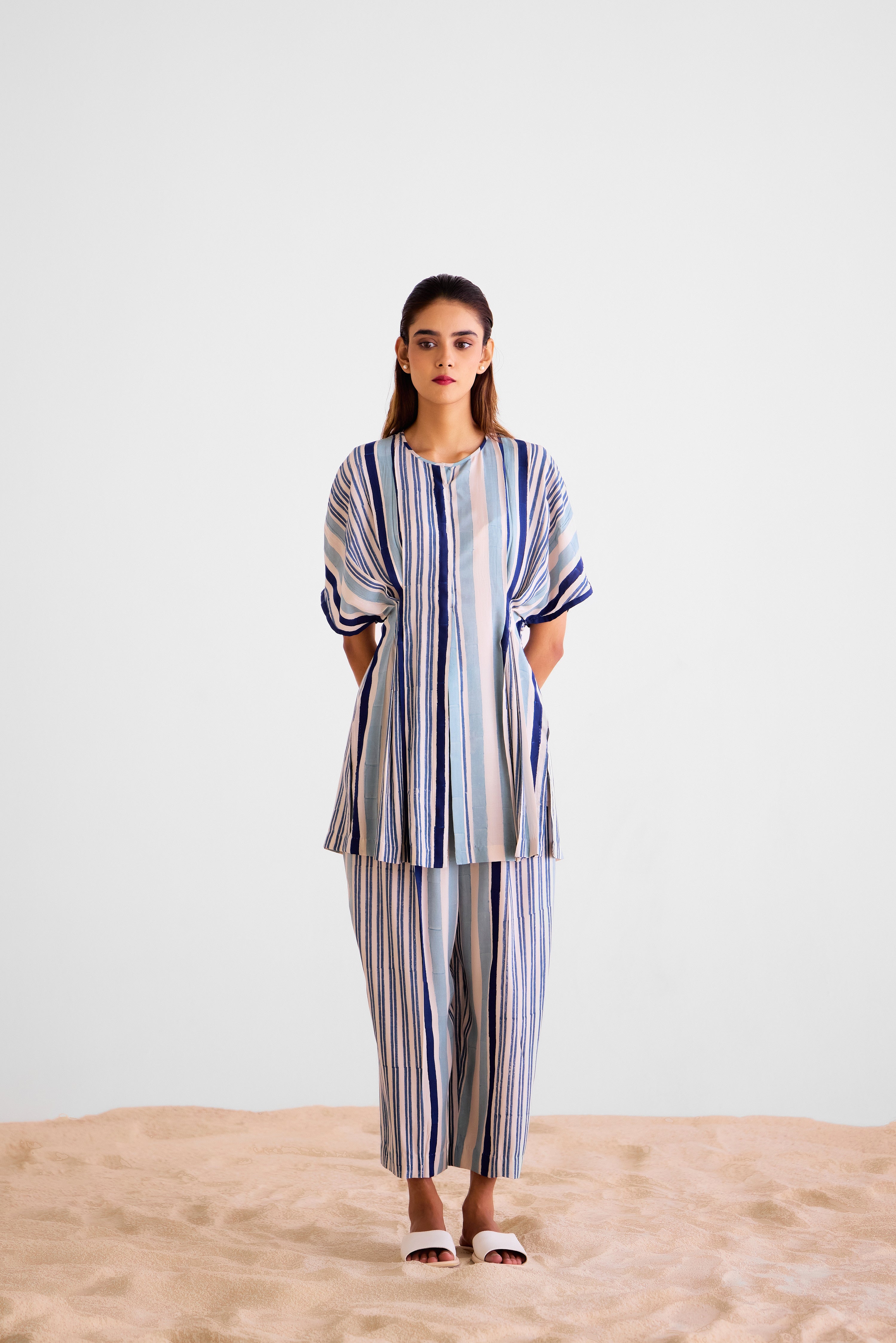 Navy Blue - White Top & Trousers - CNC217
