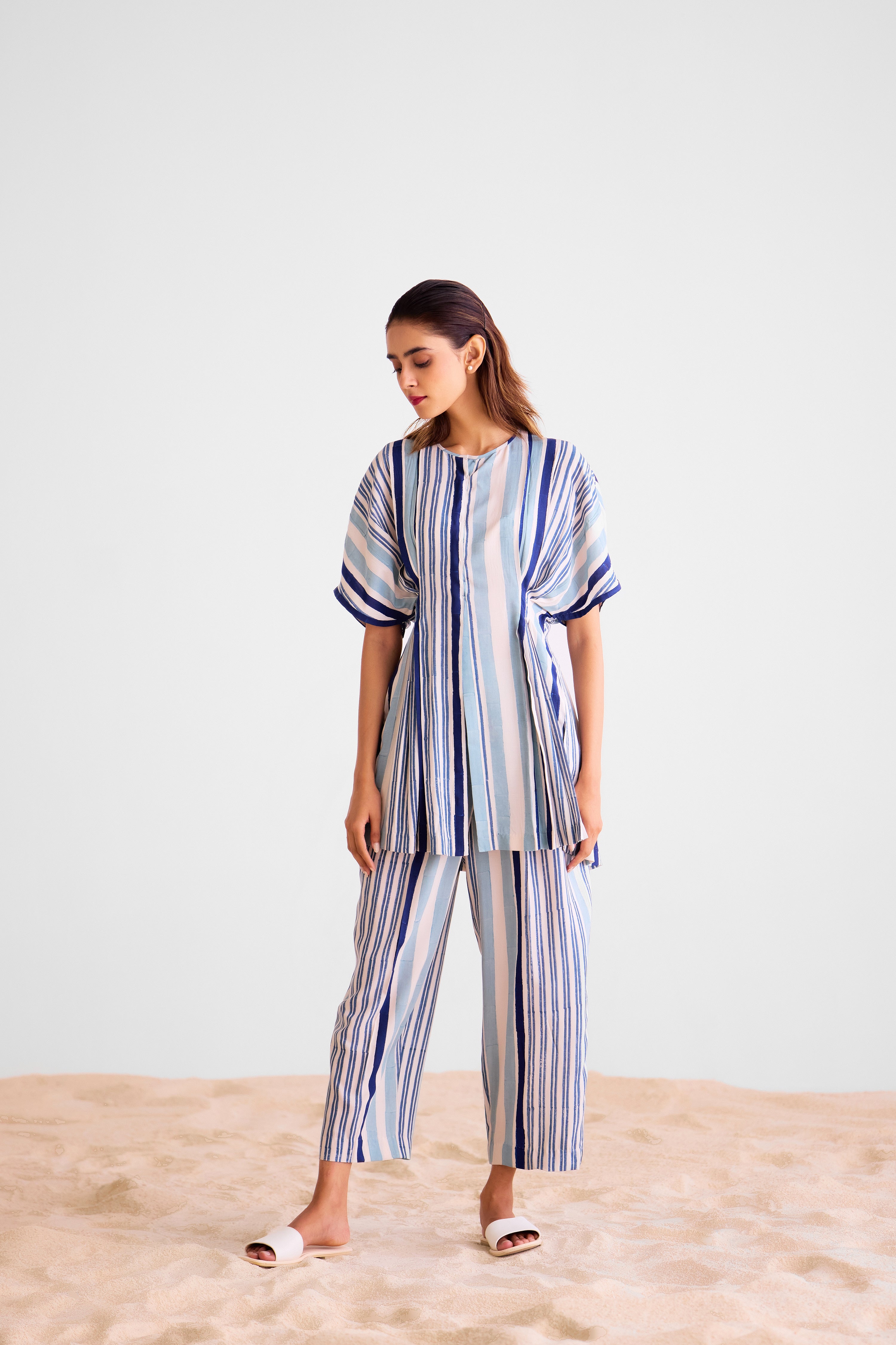 Navy Blue - White Top & Trousers - CNC217