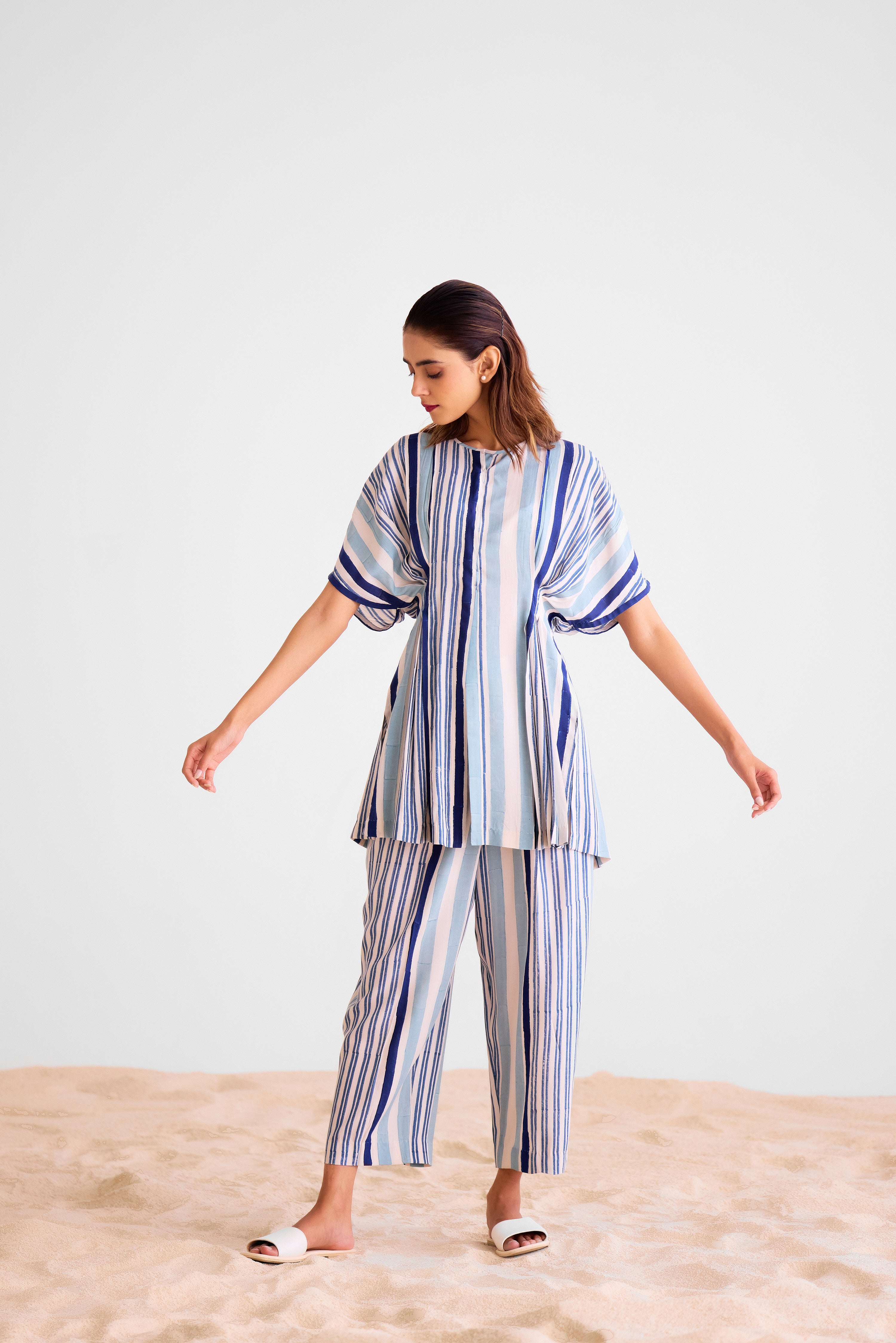 Navy Blue - White Top & Trousers - CNC217