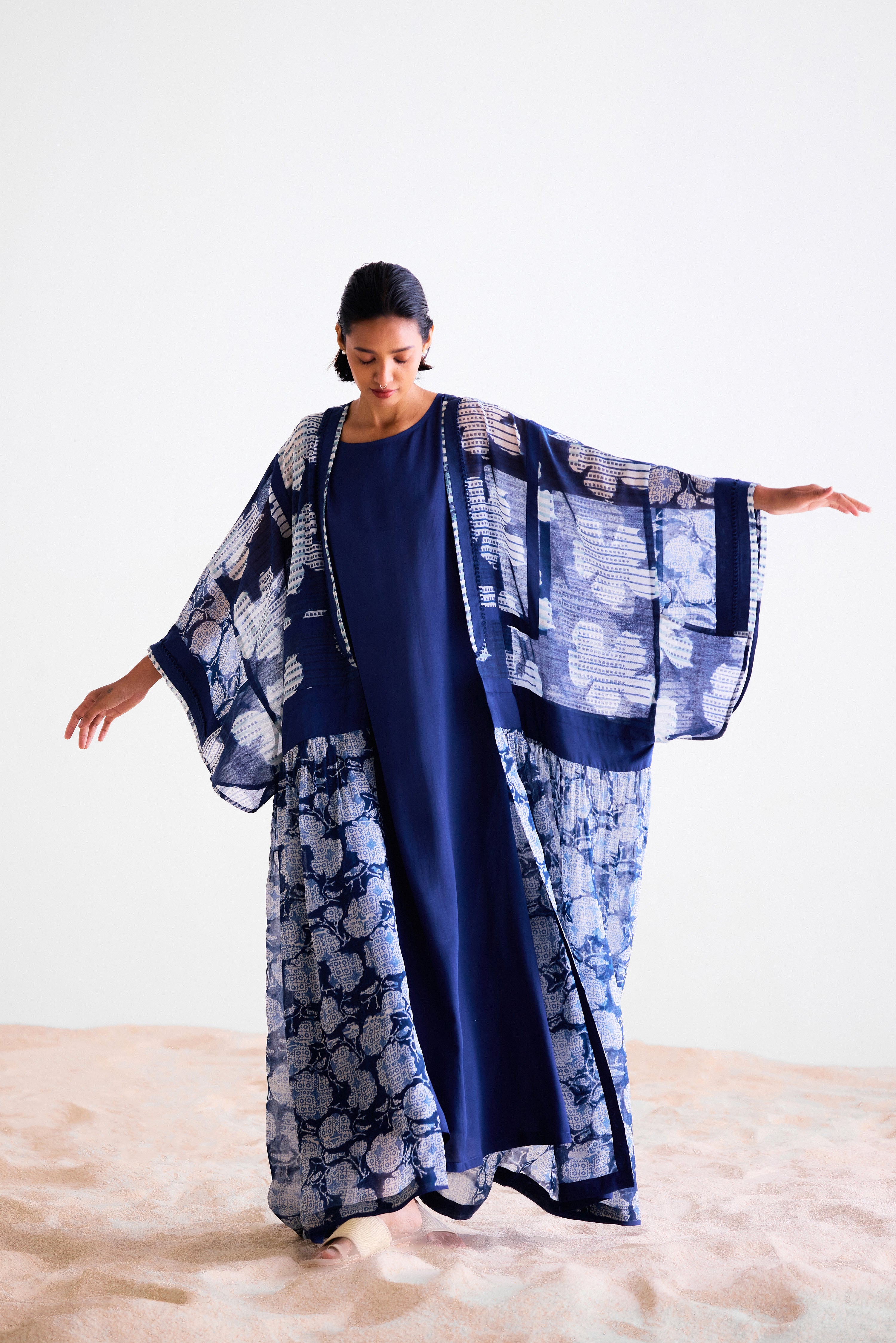 Indigo Kaftan Set - CNC218