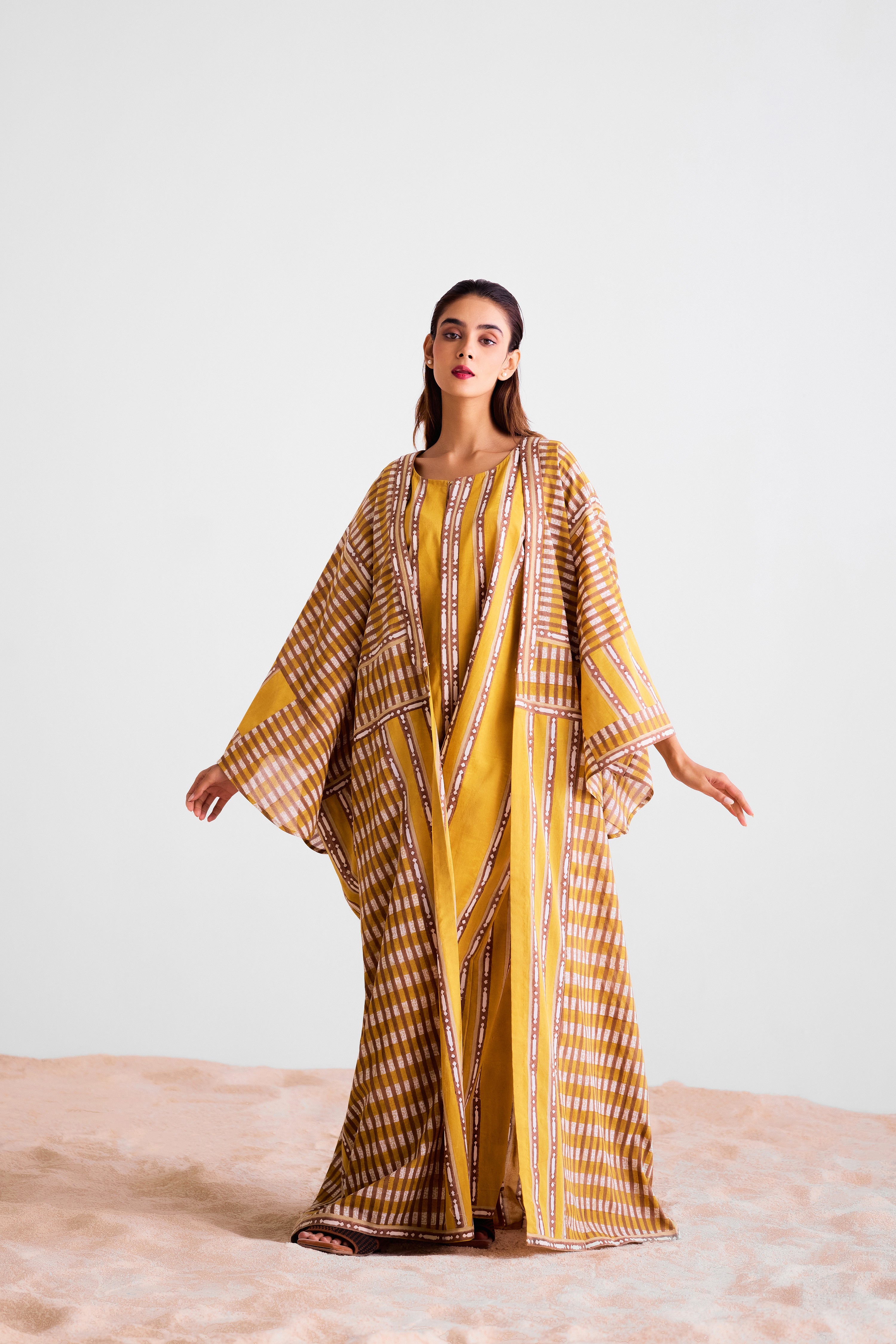 Mustard - Brown Jumpsuit & Kimono - CNC219