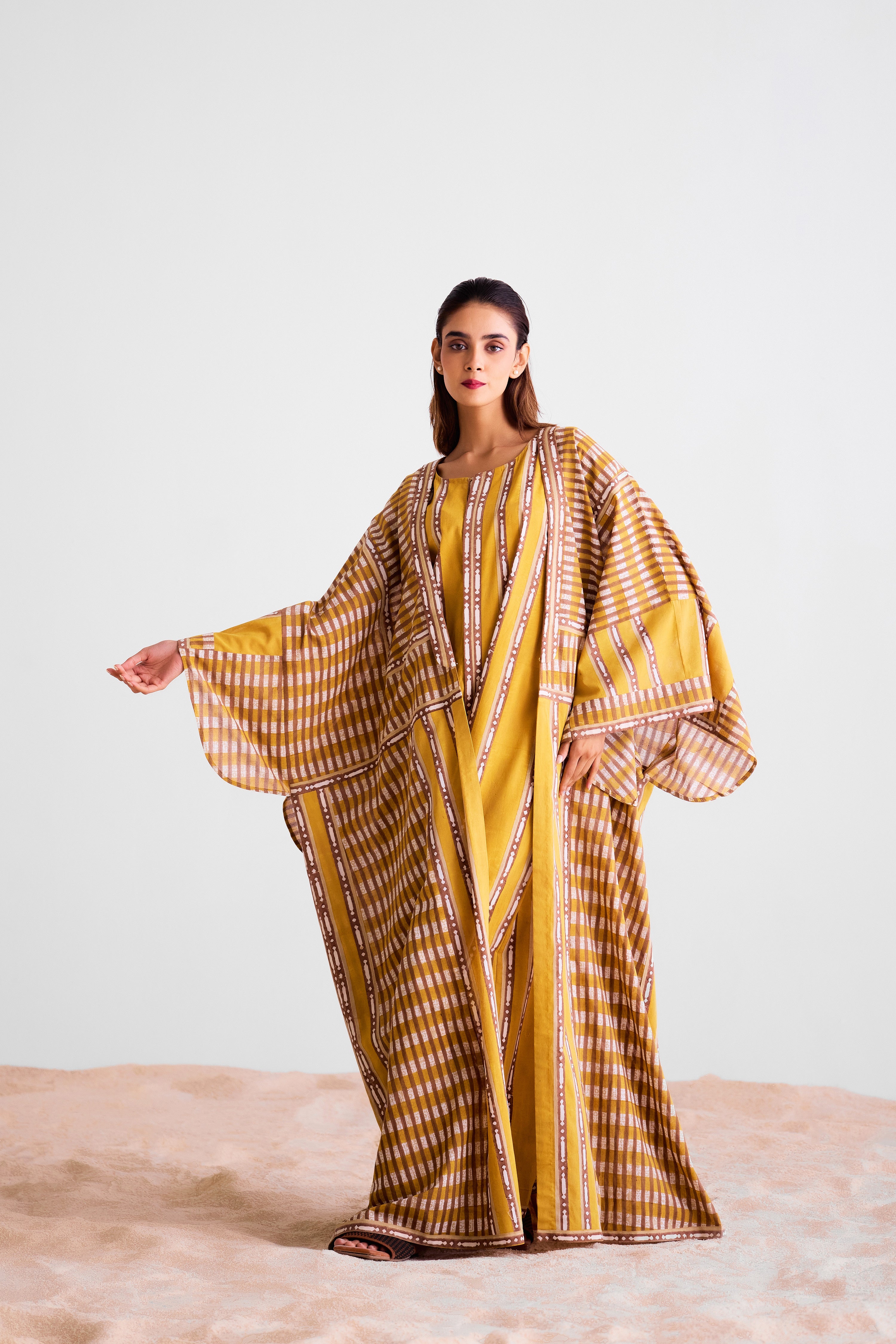 Mustard - Brown Jumpsuit & Kimono - CNC219