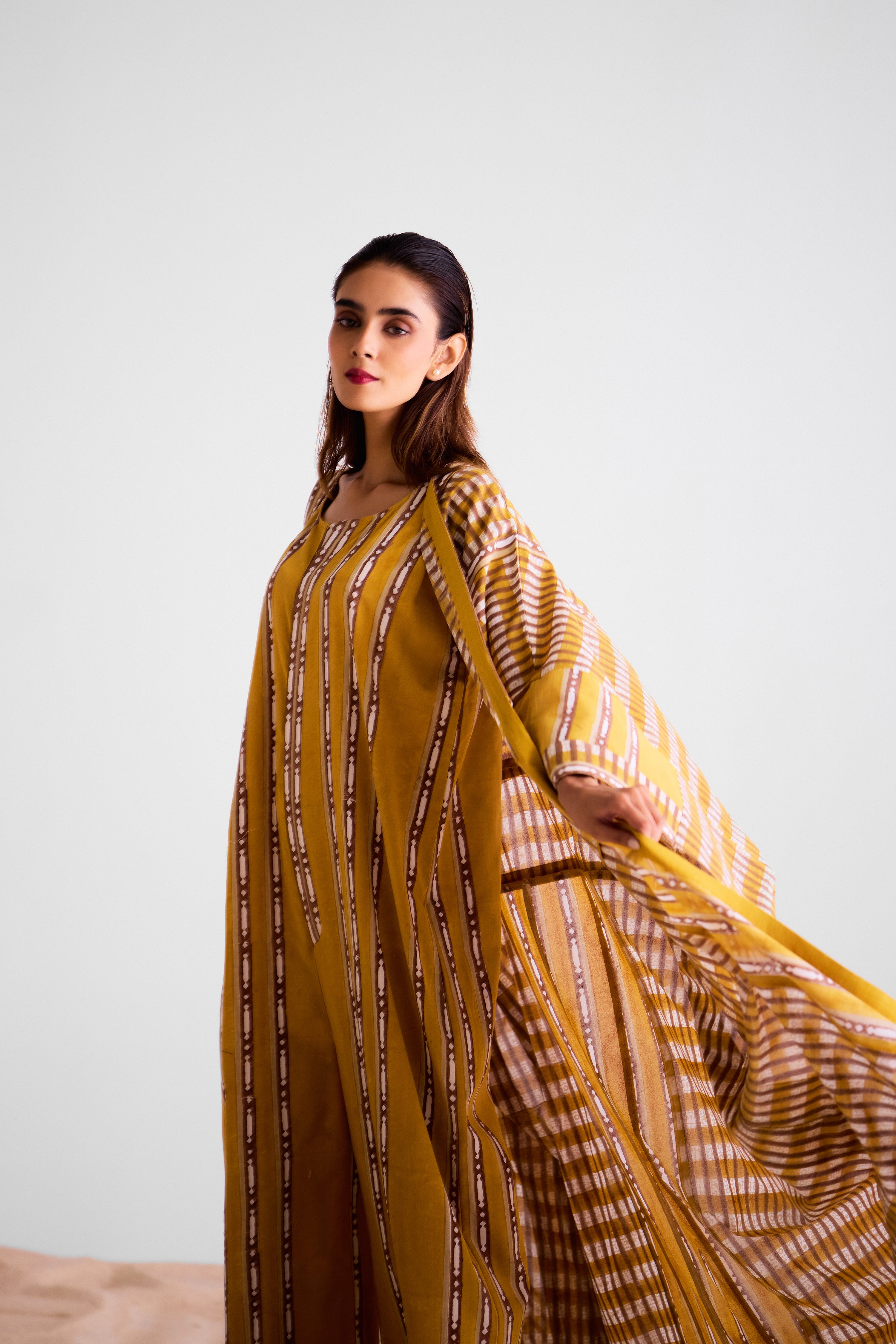 Mustard - Brown Jumpsuit & Kimono - CNC219