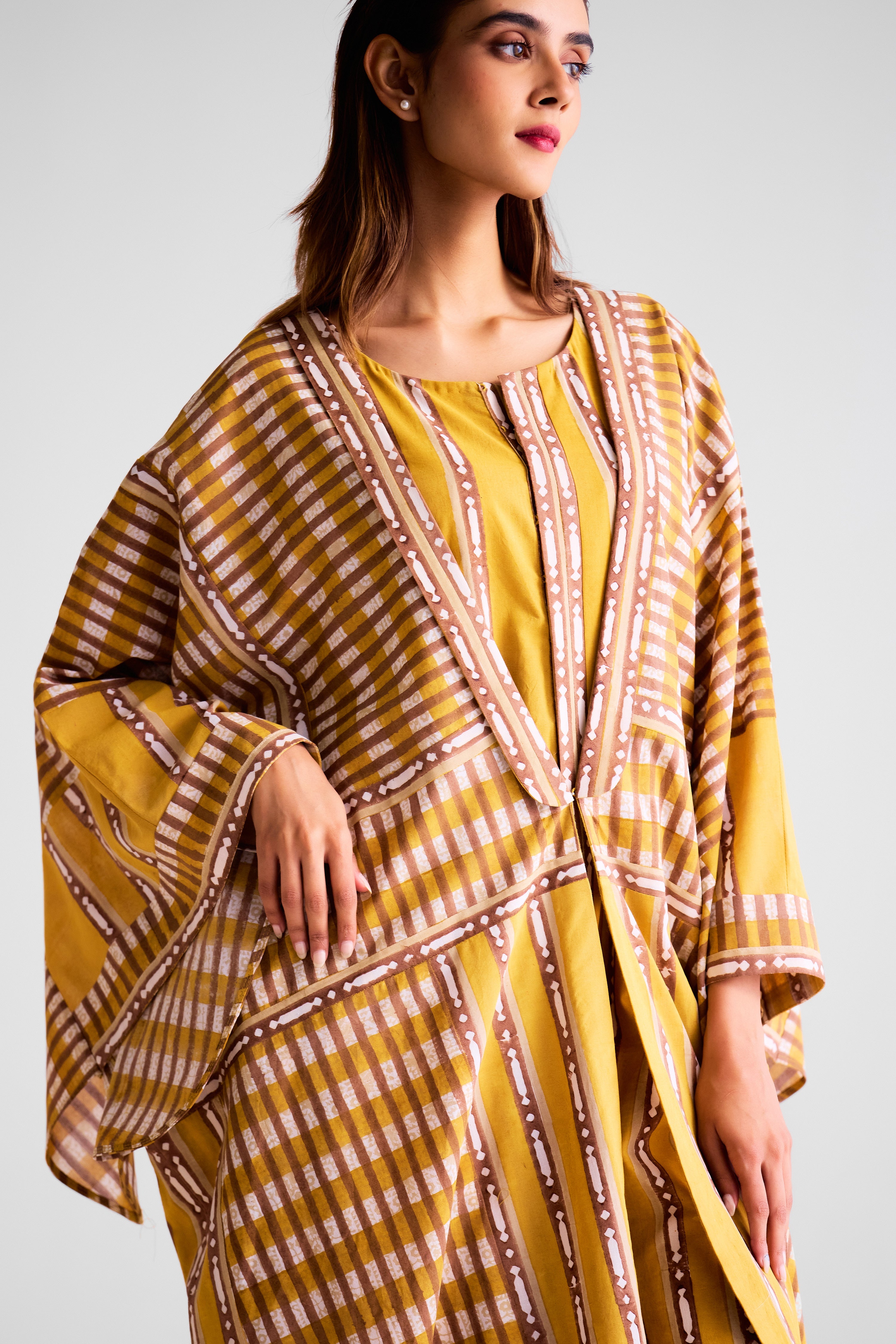 Mustard - Brown Jumpsuit & Kimono - CNC219