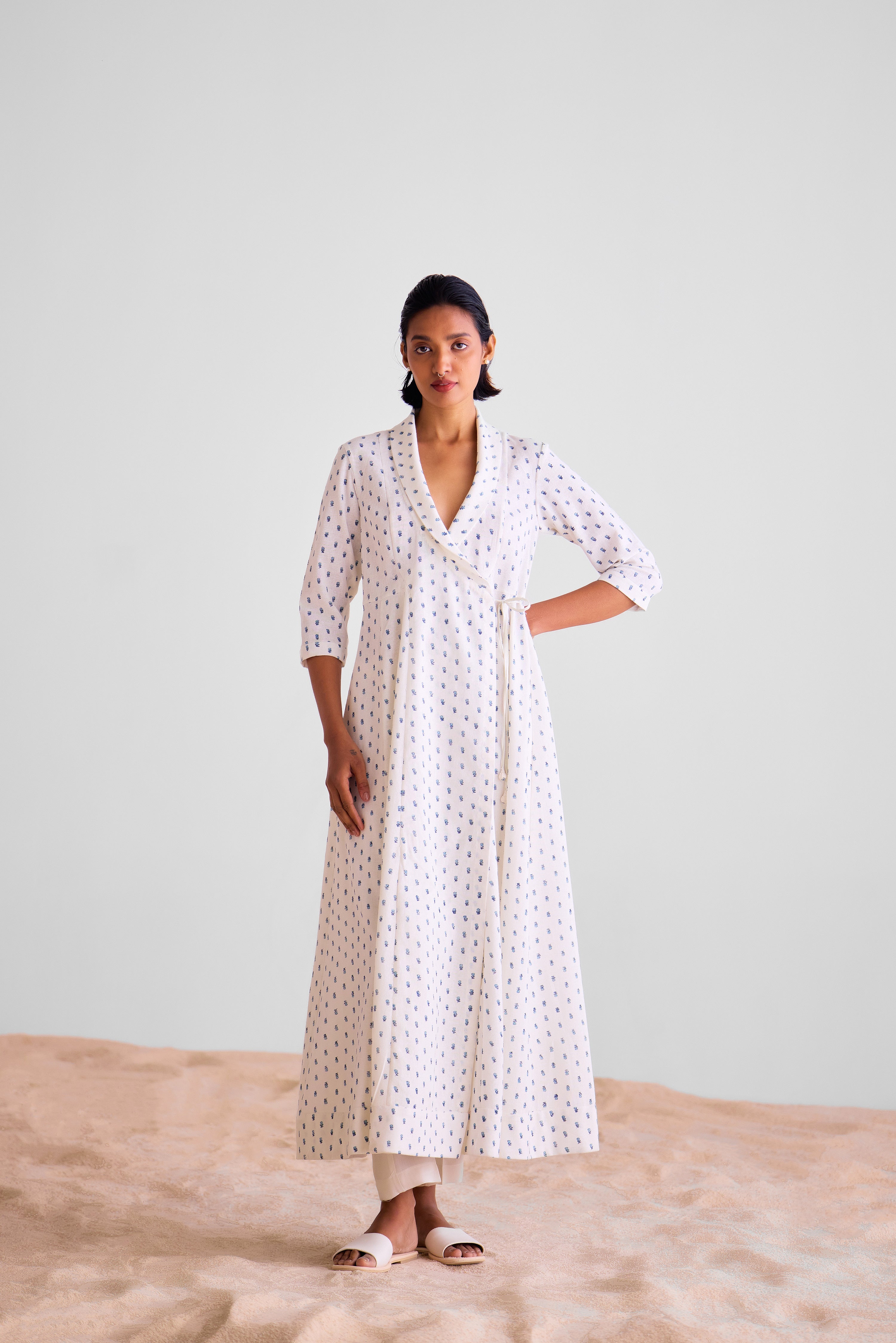 White Angrakha & Trouser - CNC223