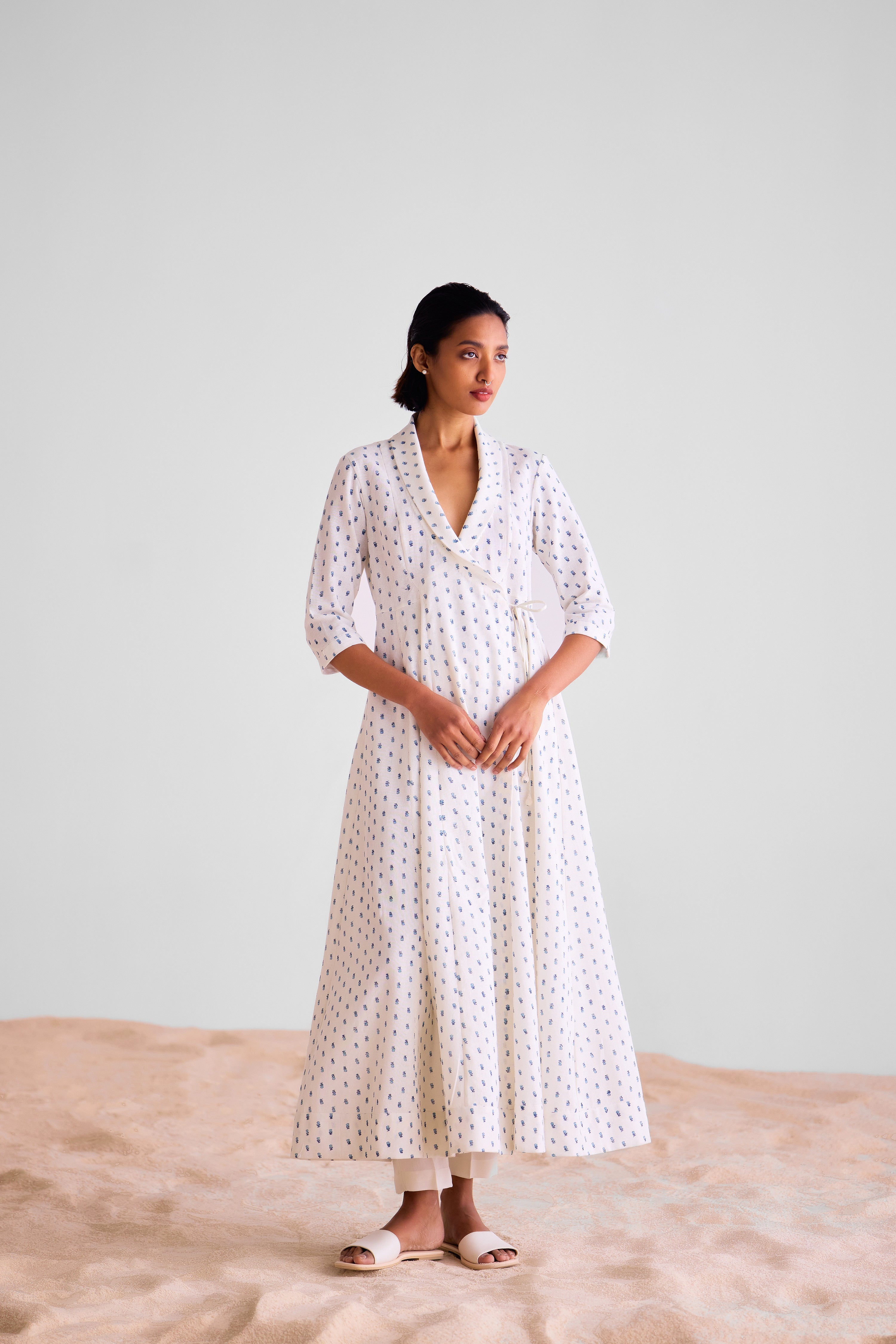 White Angrakha & Trouser - CNC223