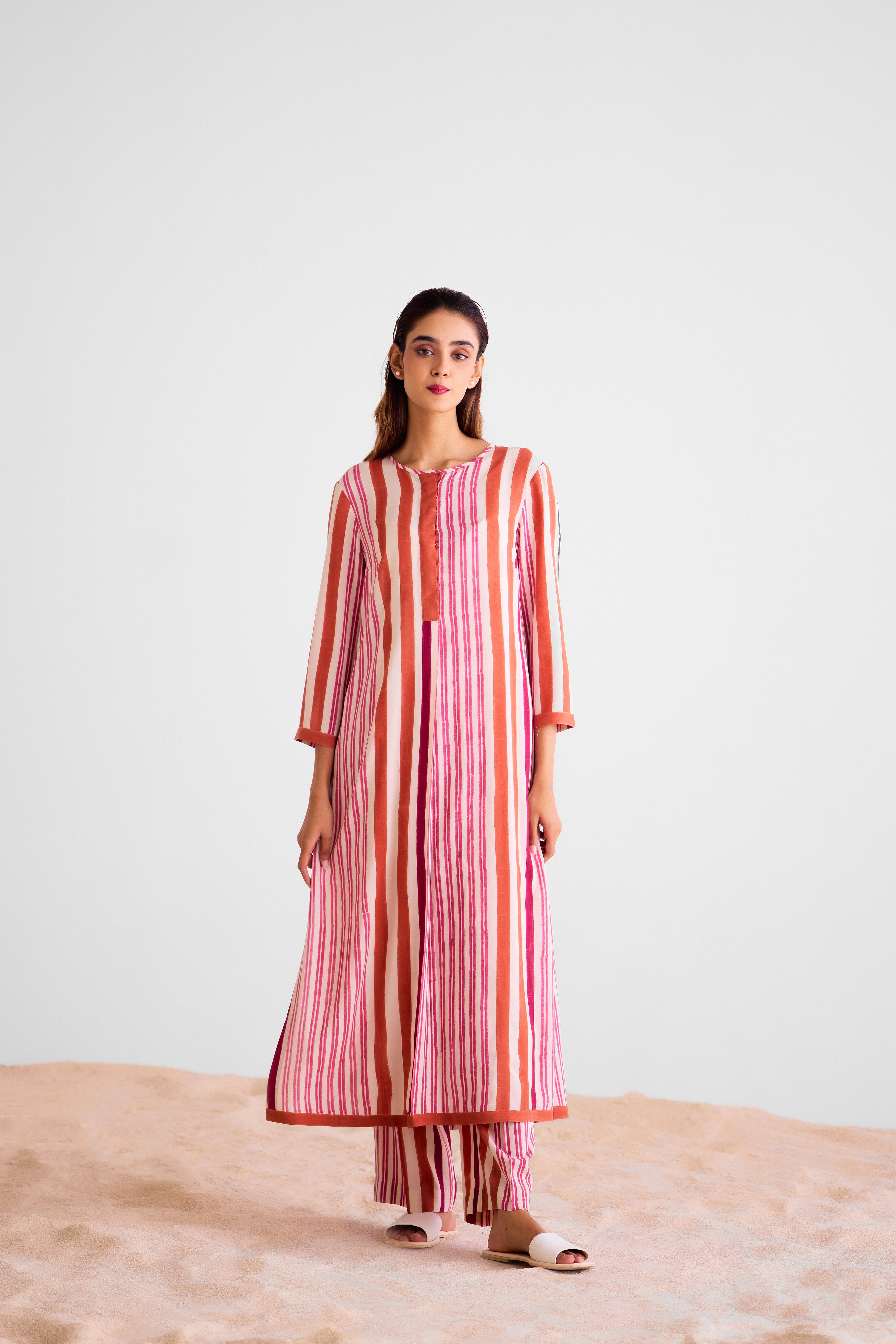 Coral - Off White Kurta & Trouser - CNC224