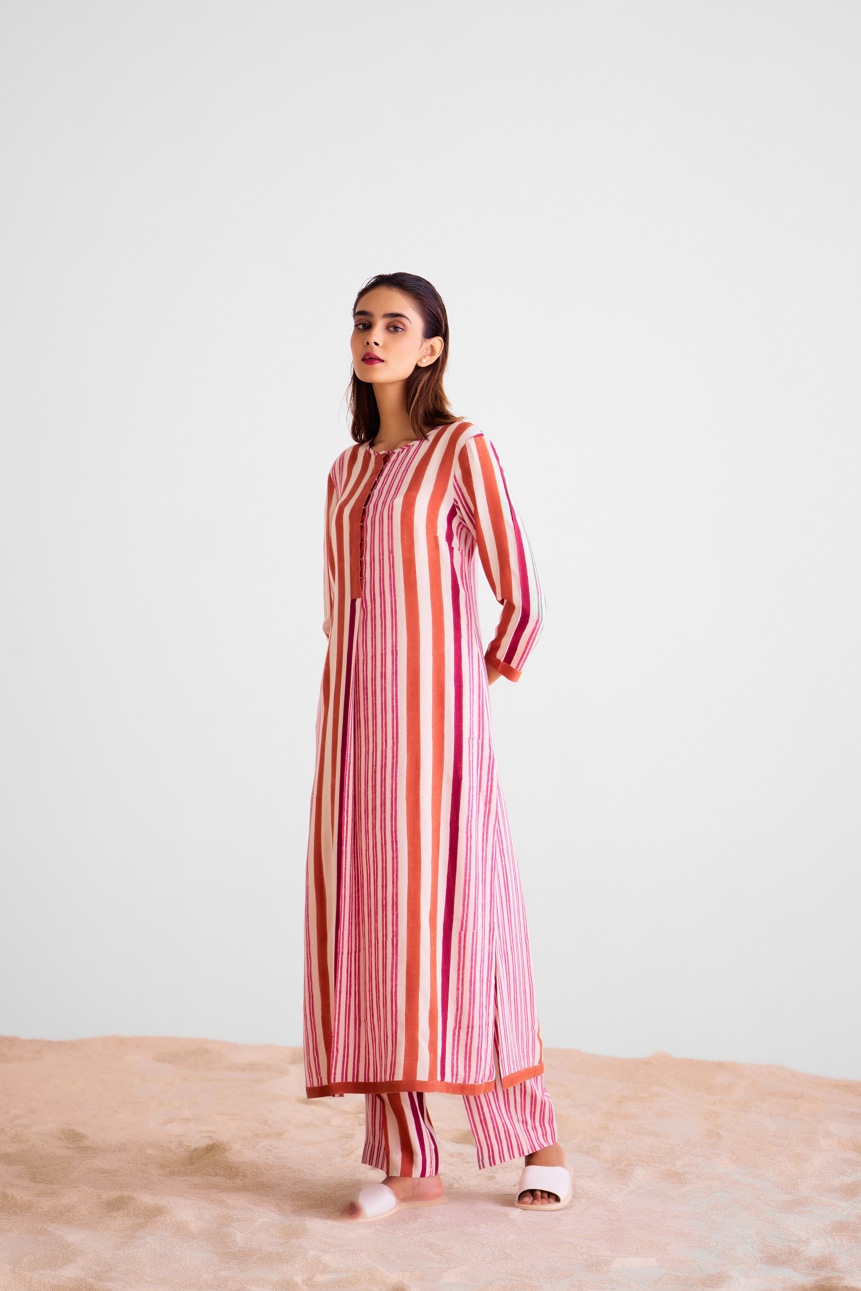 Coral - Off White Kurta & Trouser - CNC224