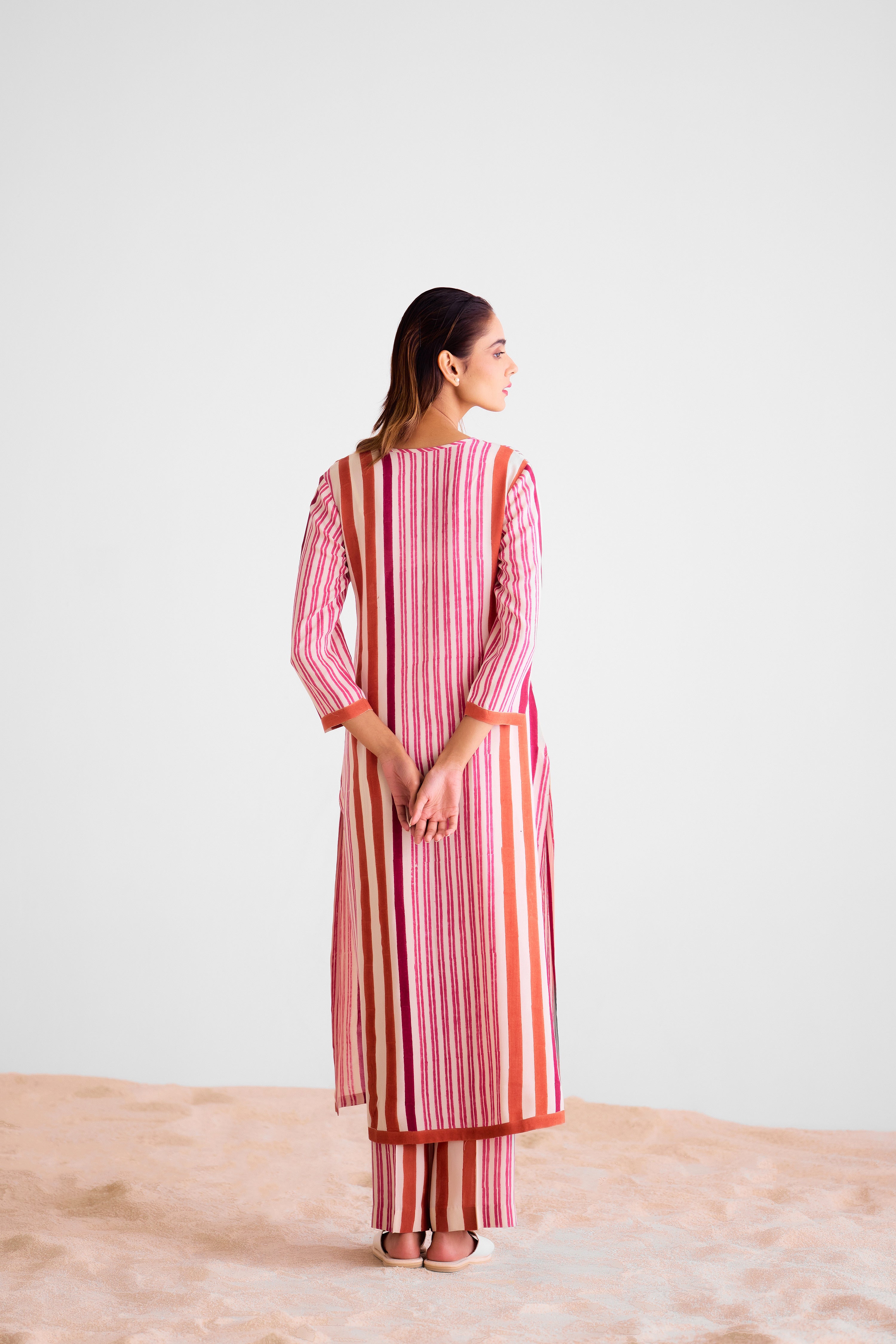 Coral - Off White Kurta & Trouser - CNC224