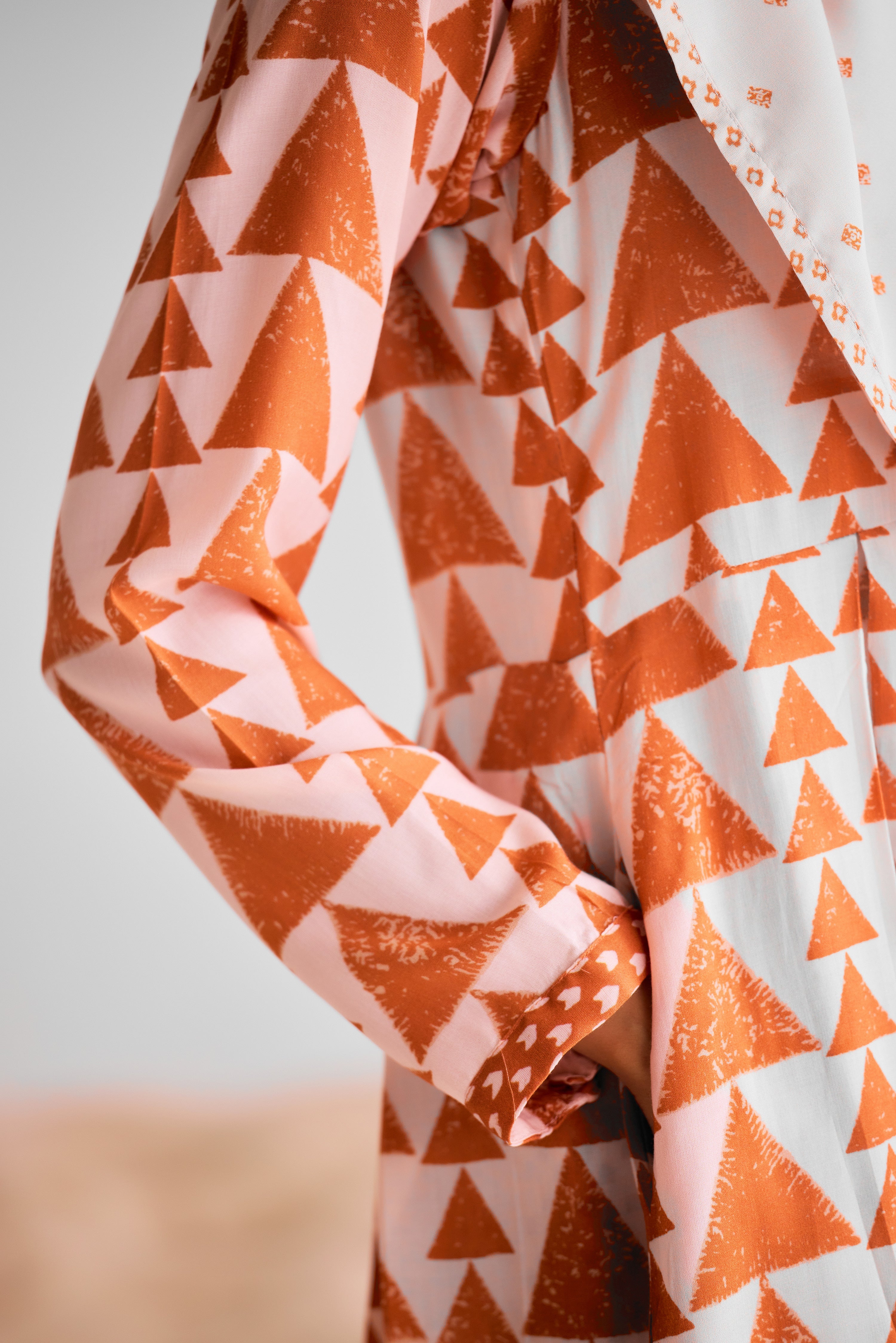 CNC230 - Peach and rust orange kurta set