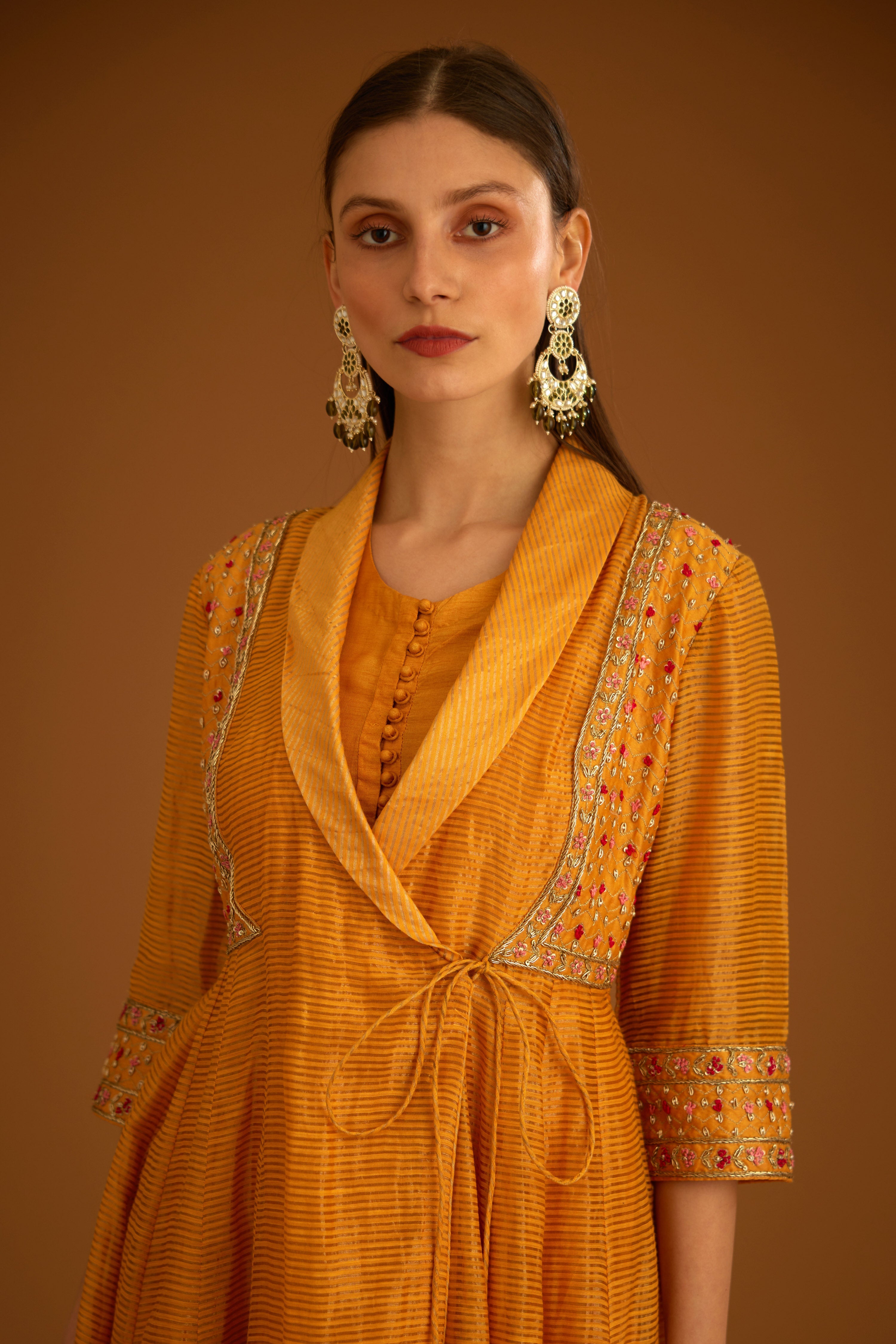 Mango Yellow Angrakha Set.
