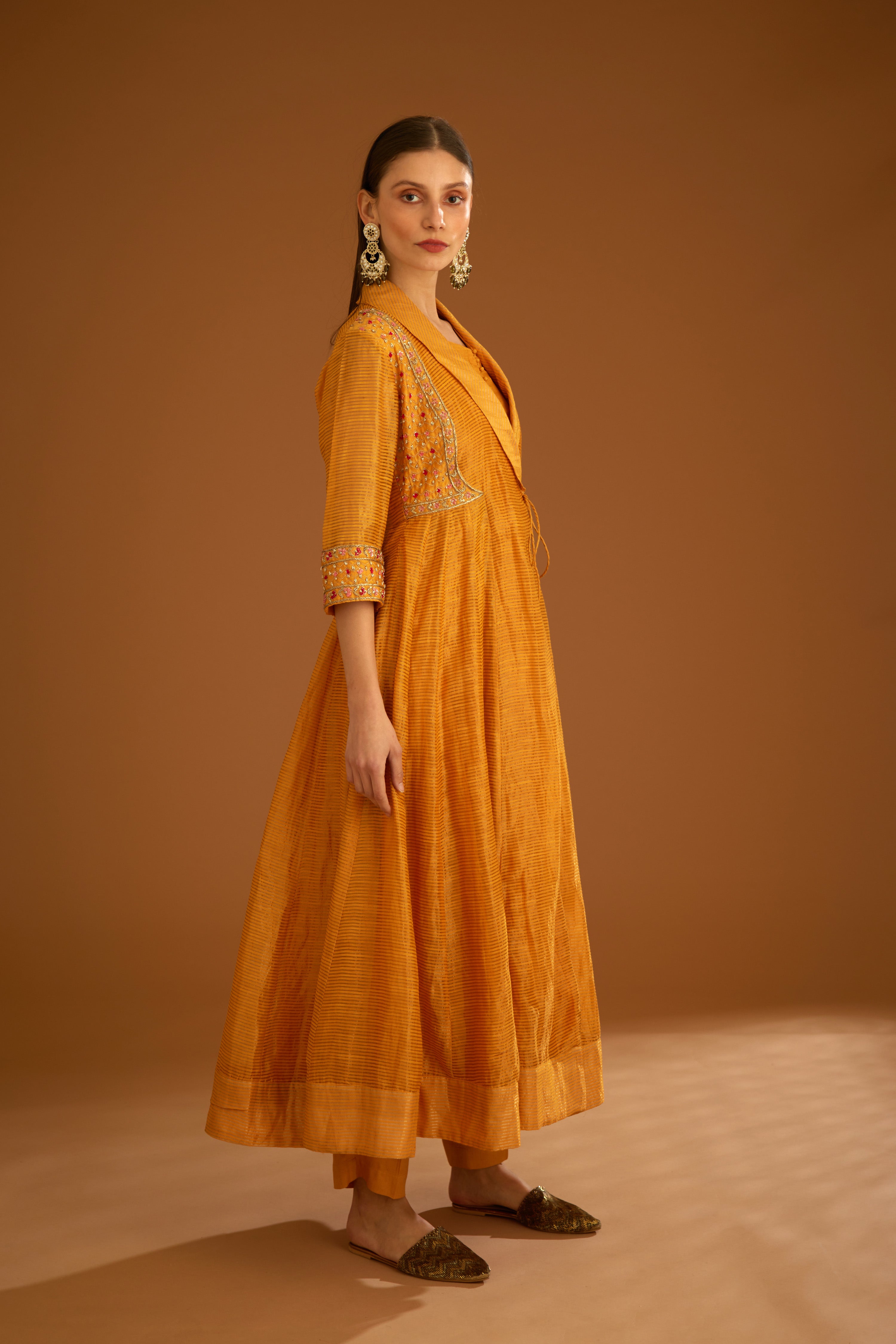 Mango Yellow Angrakha Set.