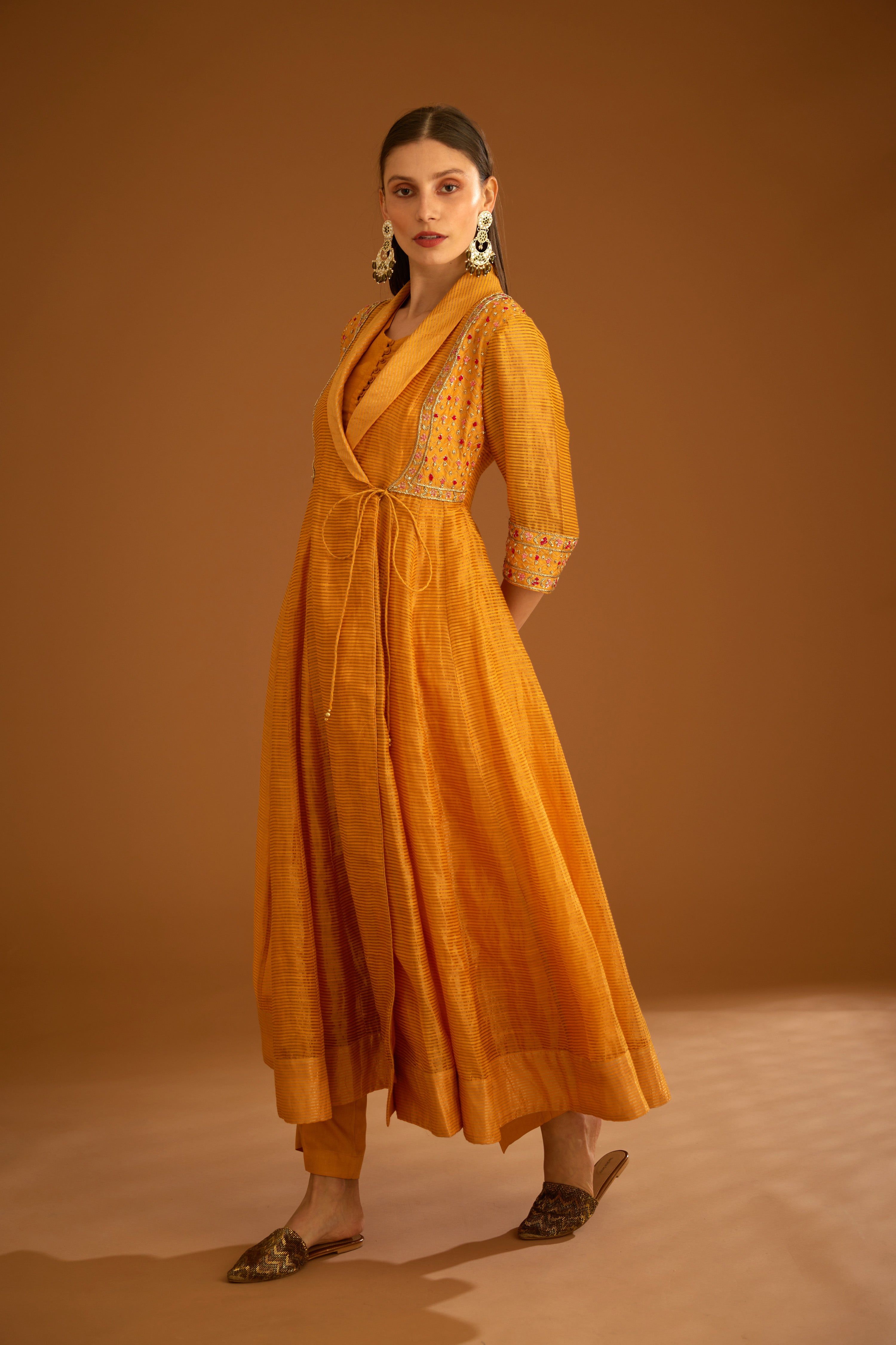 Mango Yellow Angrakha Set.