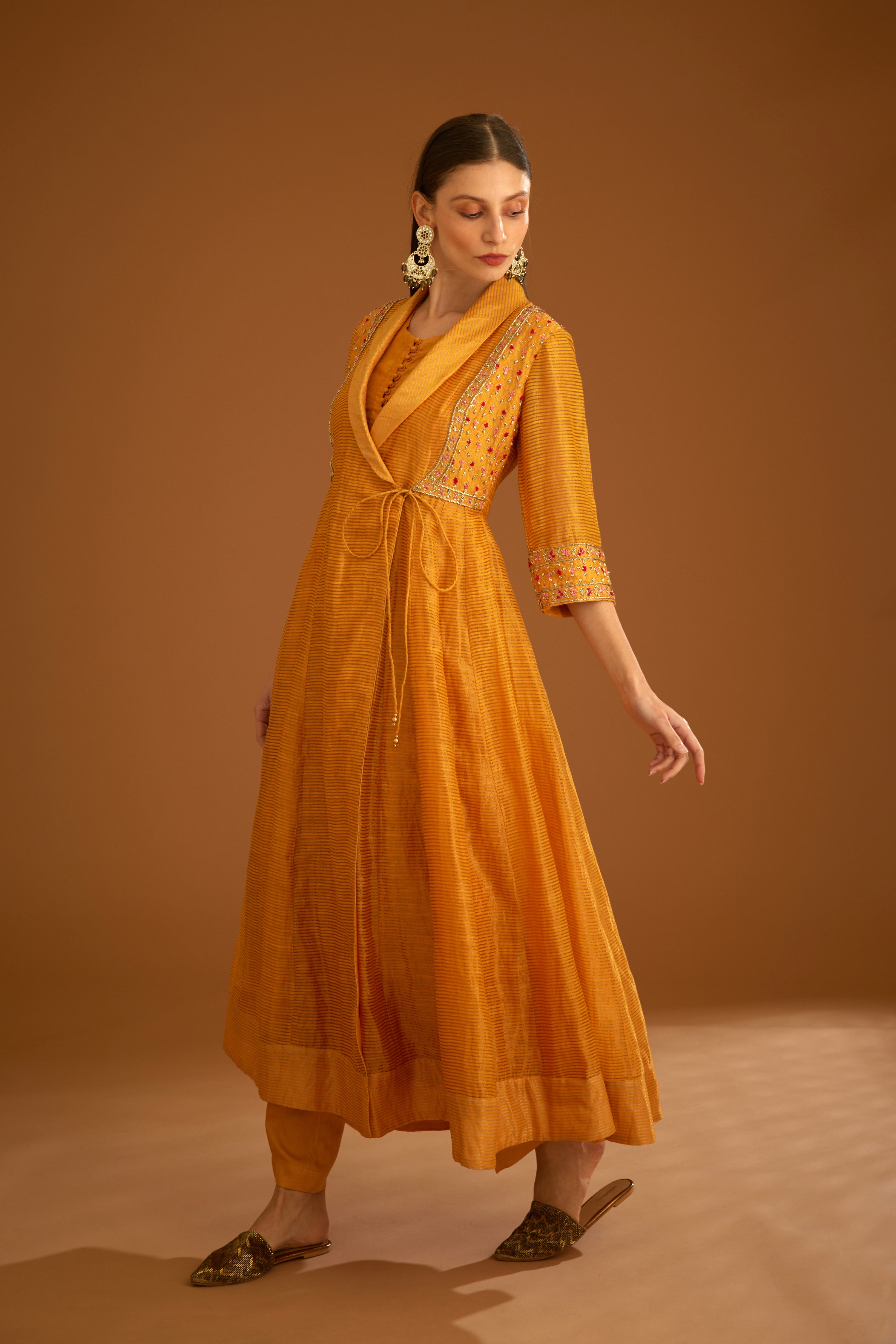 Mango Yellow Angrakha Set.