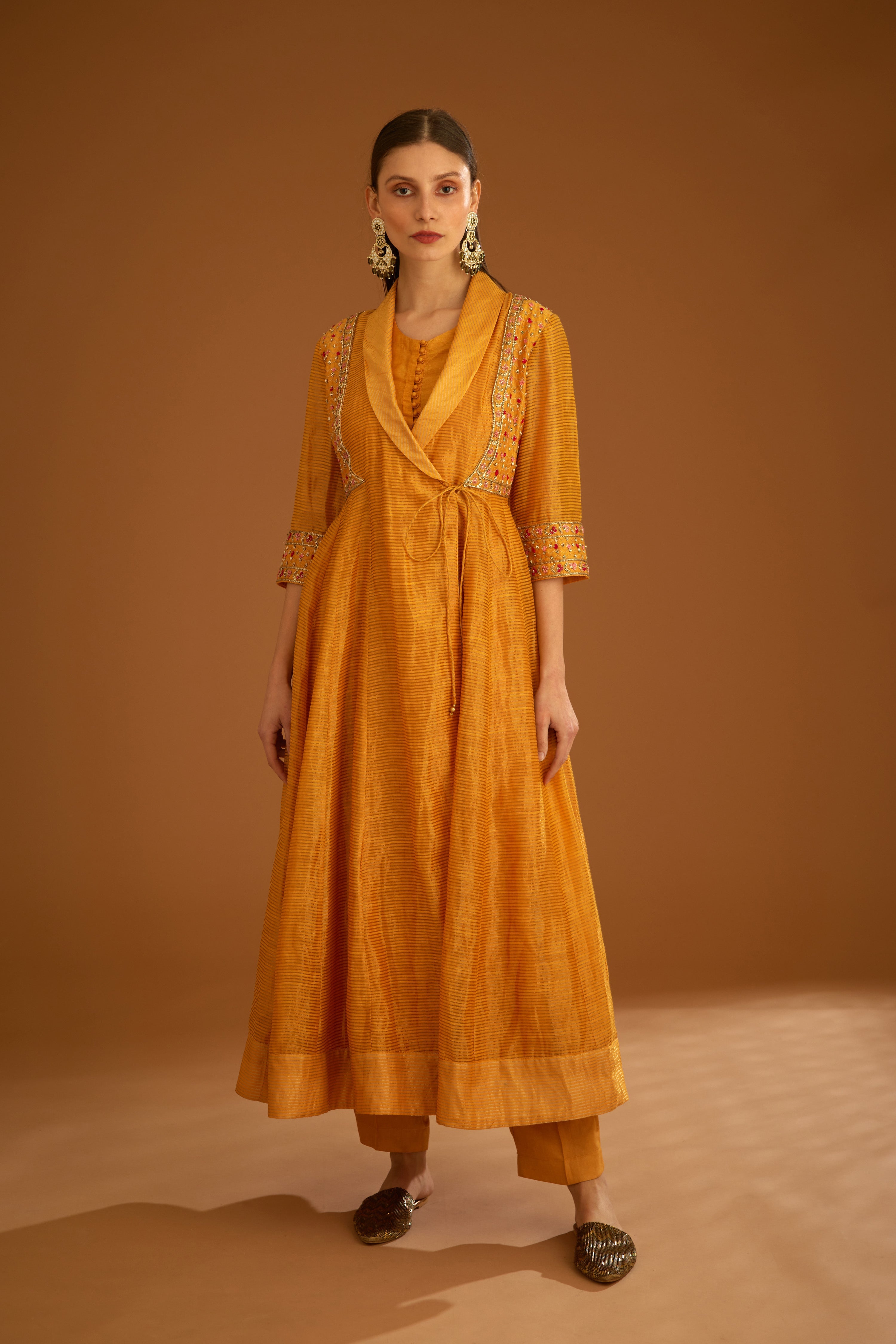 Mango Yellow Angrakha Set.