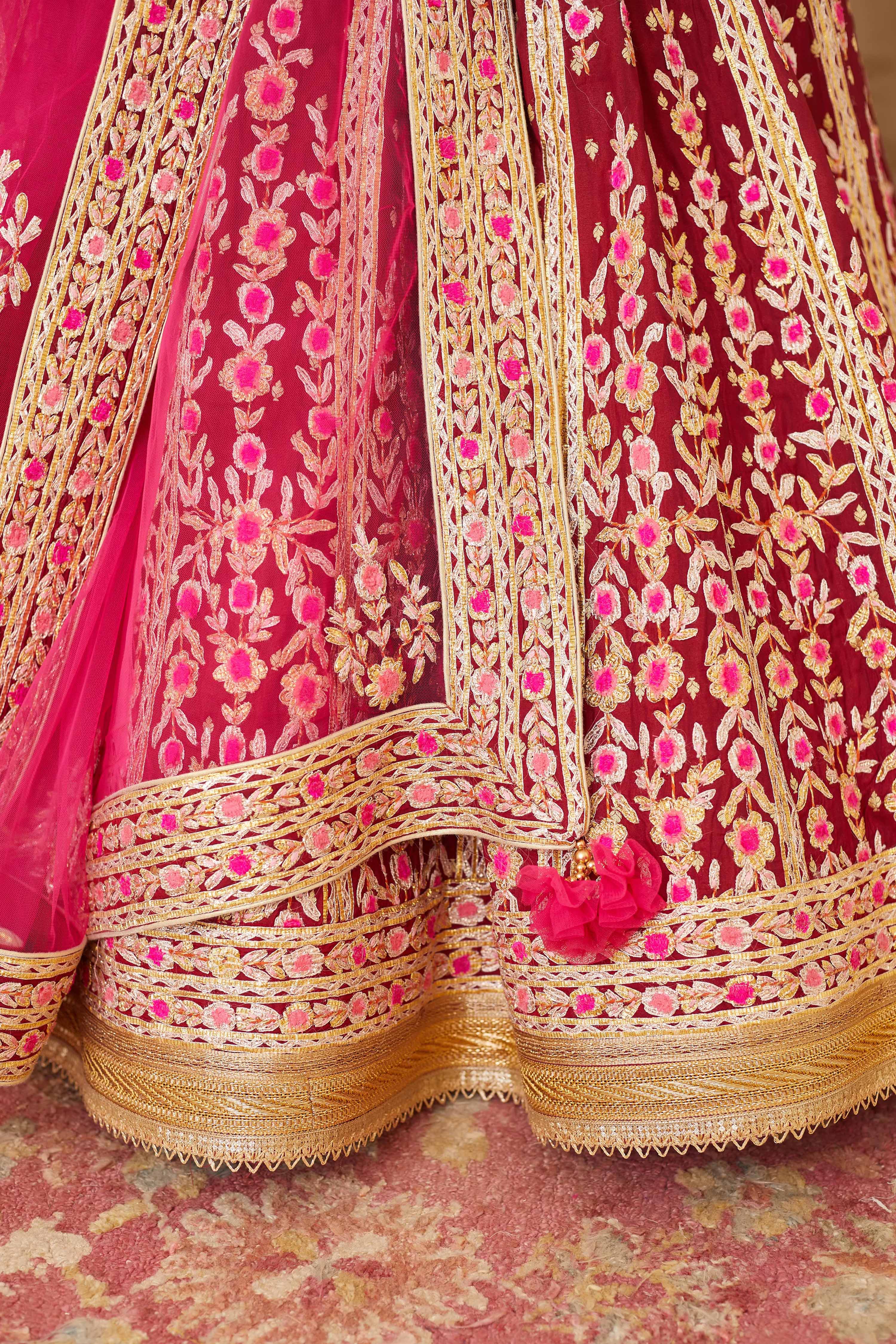 Maroon Lehenga Set.