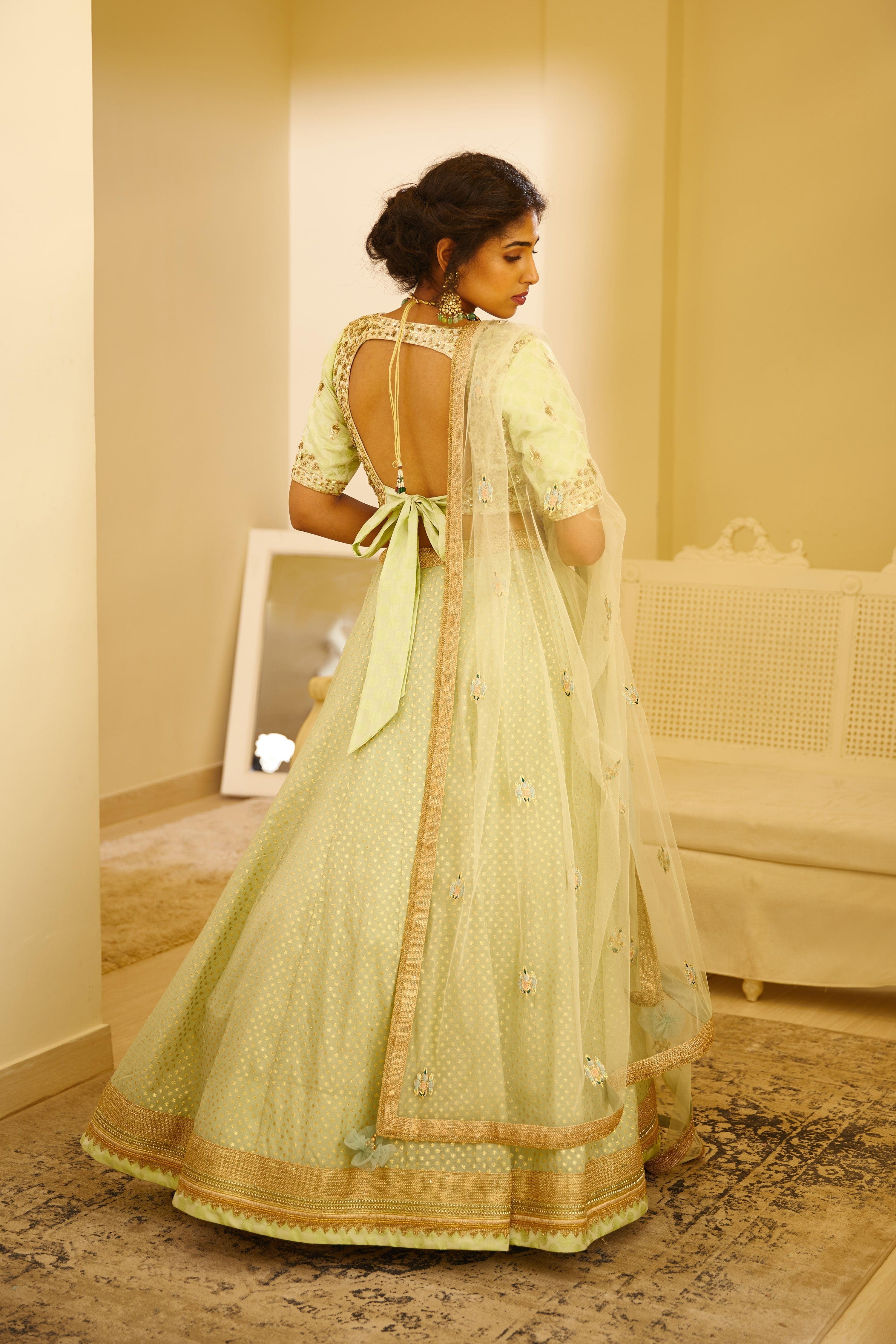Mint Green Lehenga Set.