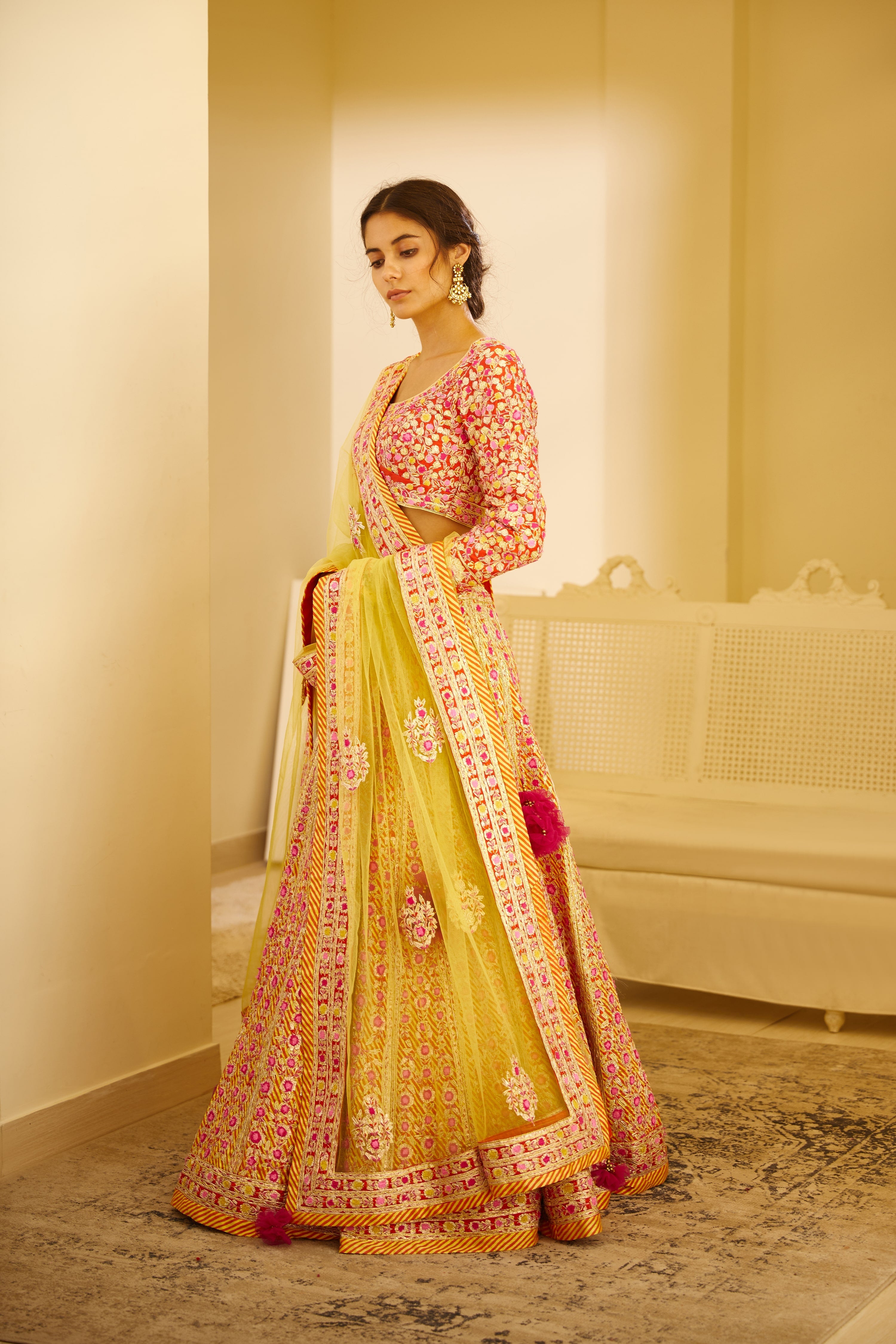 Multicolored Lehenga Set.