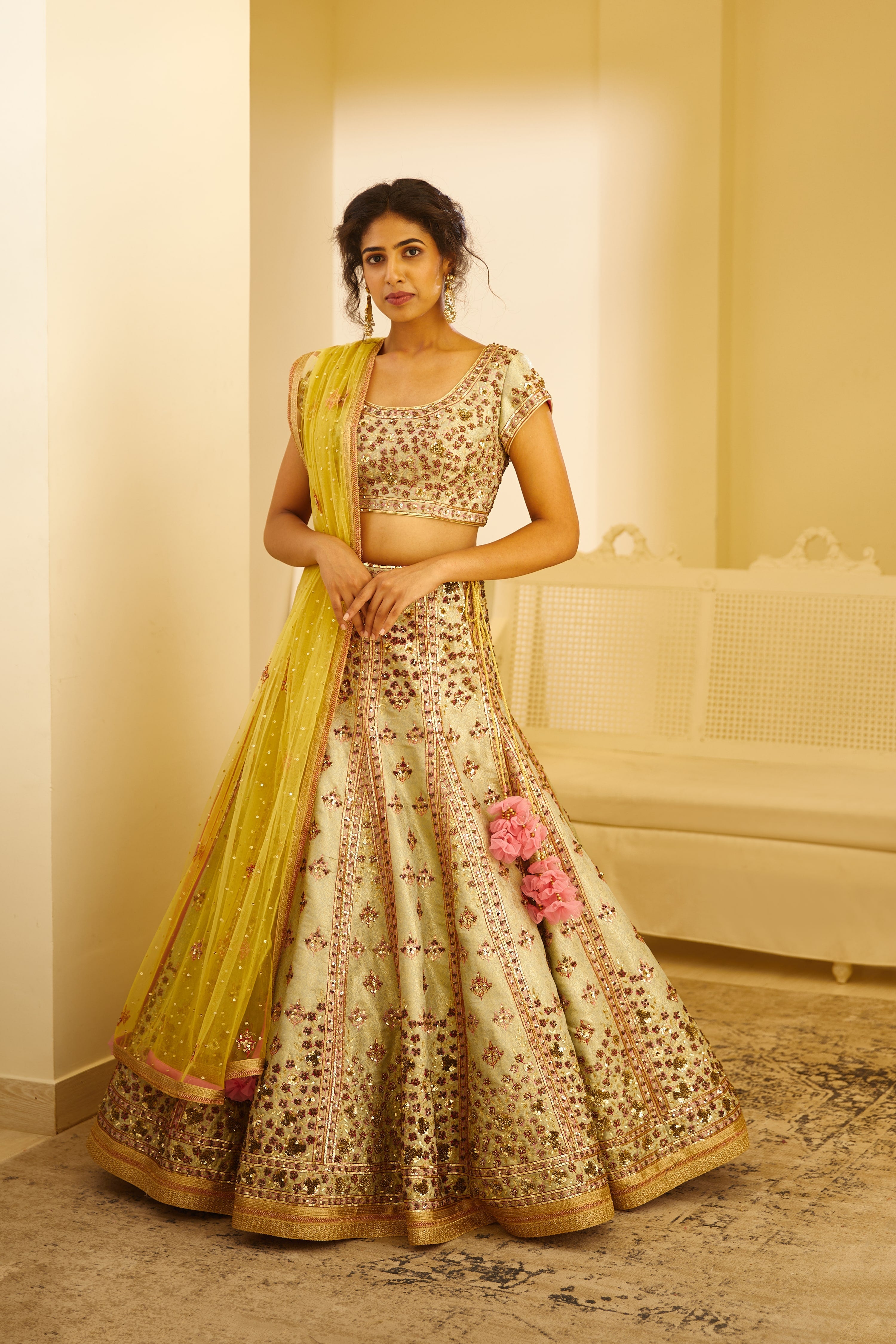 Sea Green Lehenga Set.