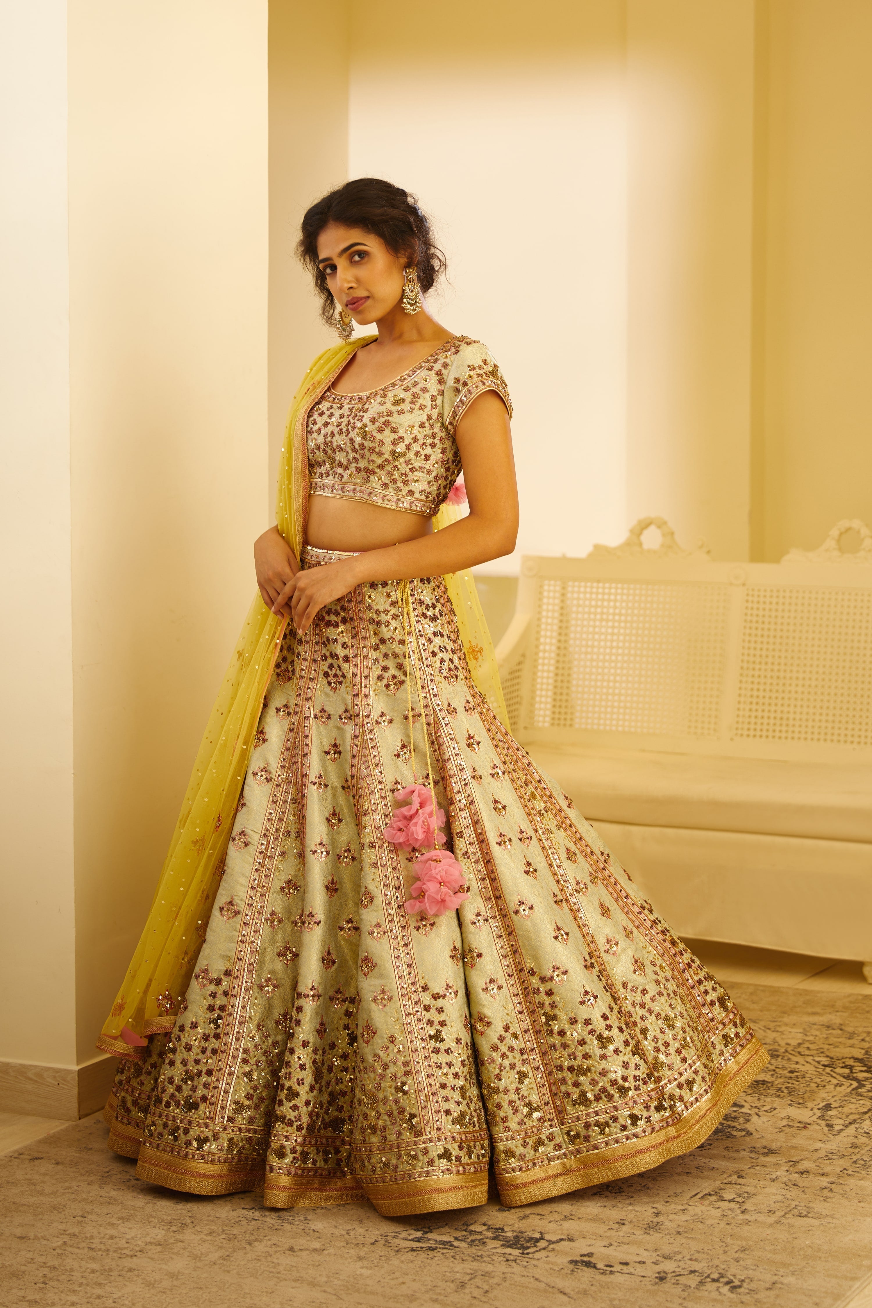 Sea Green Lehenga Set.