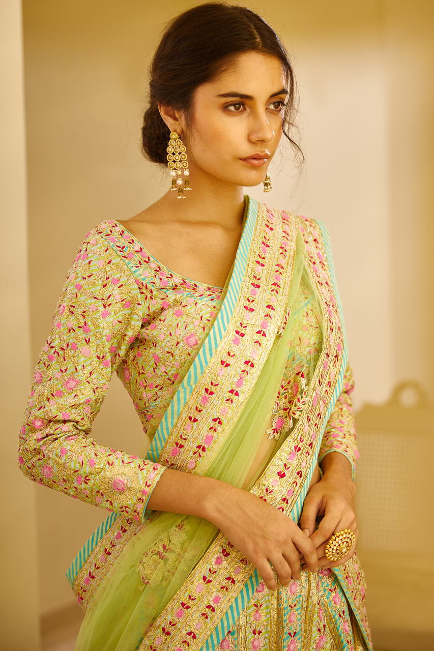 Multicolored Lehenga Set.