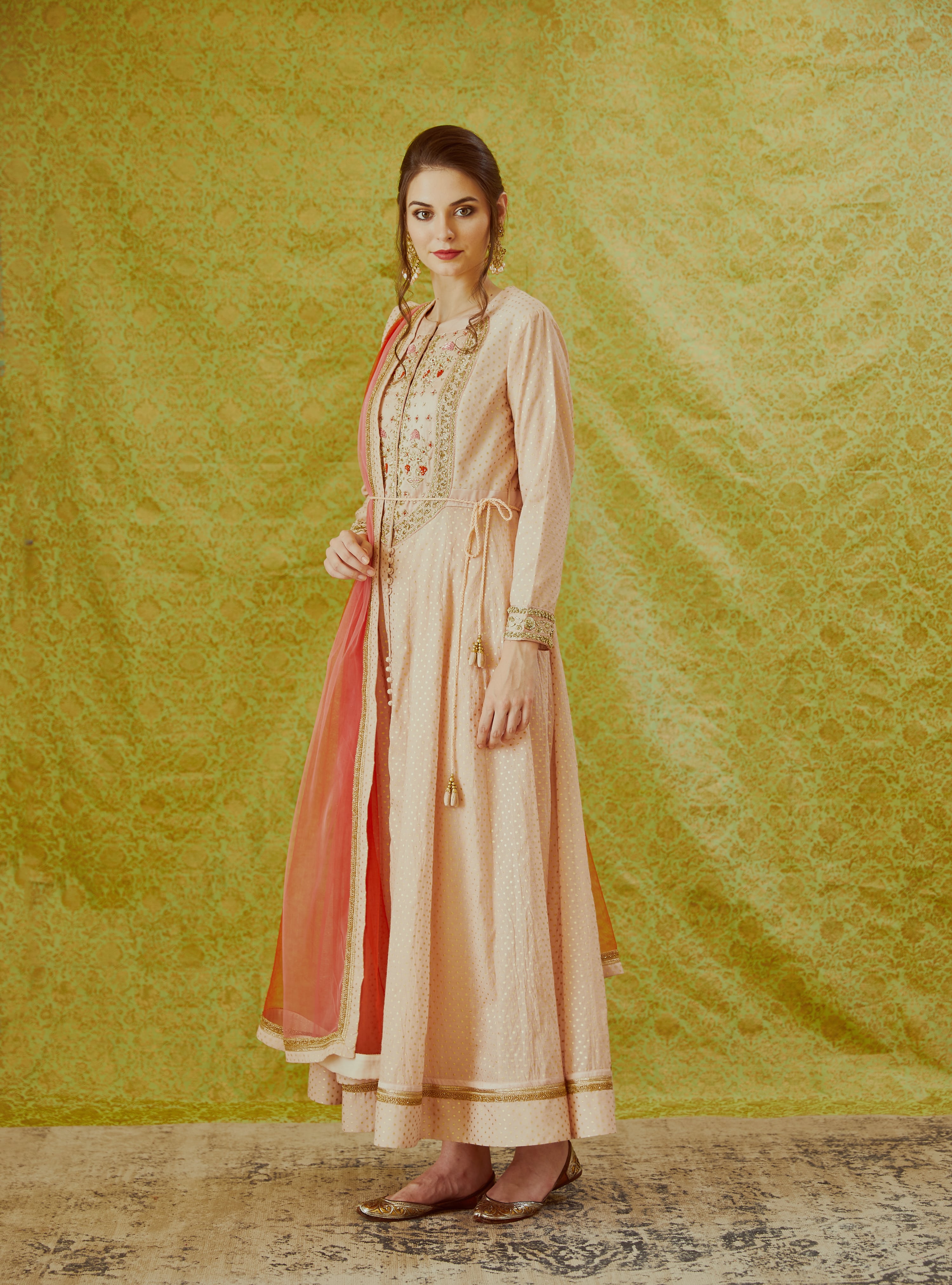 Light Pink Anarkali Set.