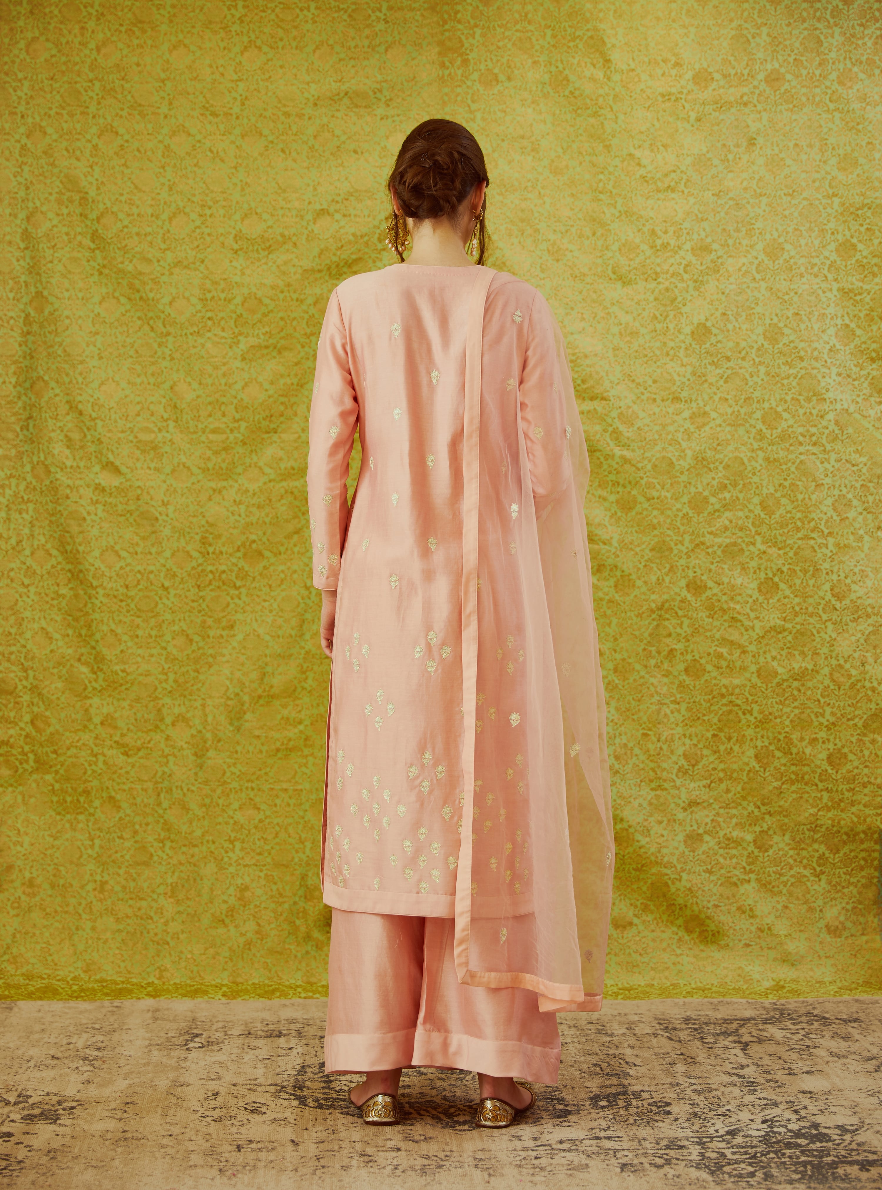 Peach Kurta Set.