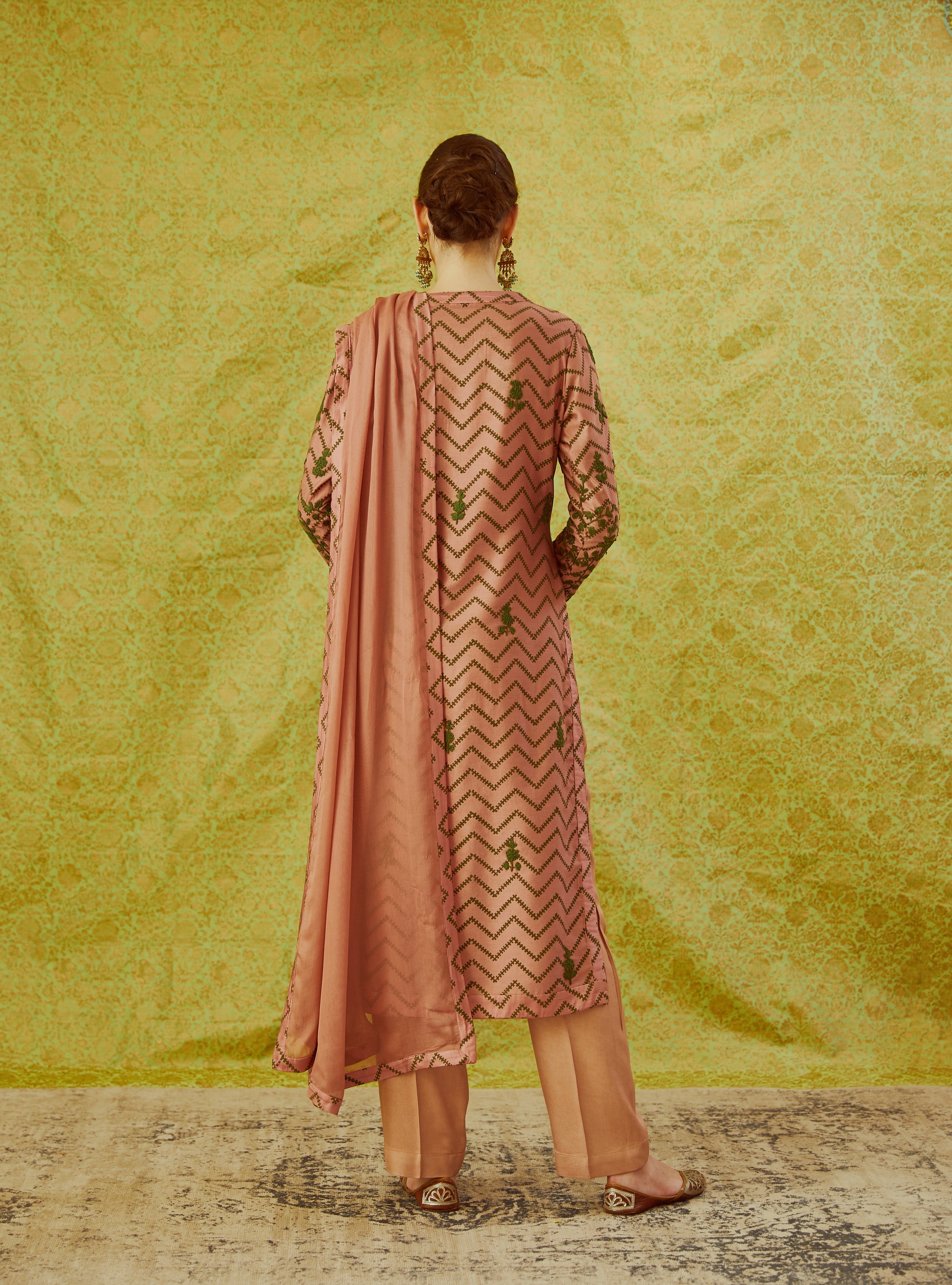 Brick Kurta Set/ back view
