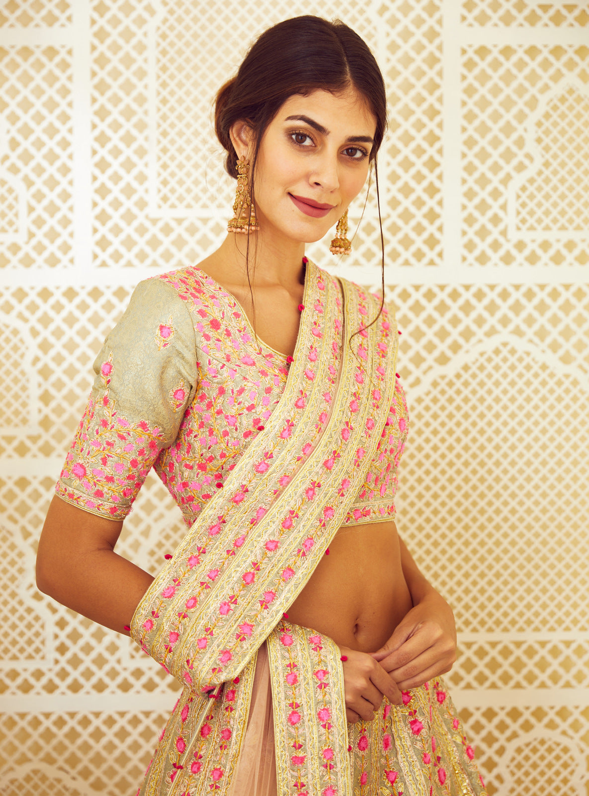 Multicolored Lehenga Set.