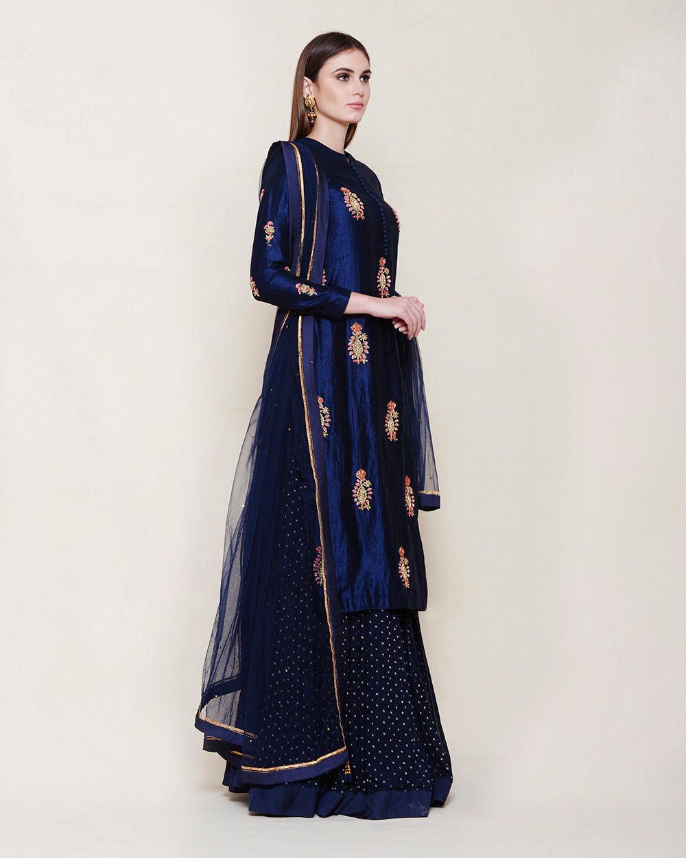 Midnight Blue Lehenga Set.