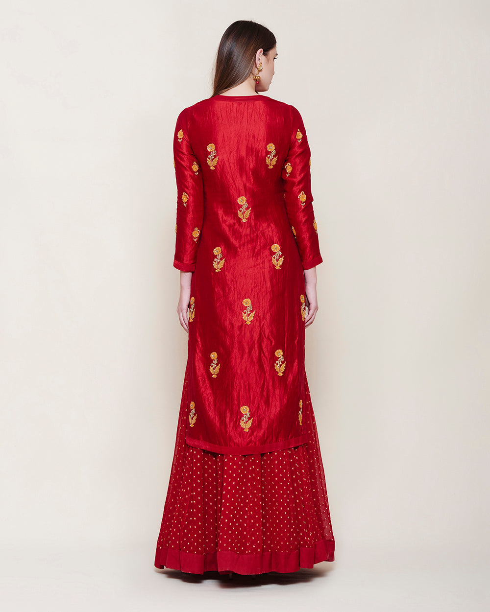 MAROON KURTA LEHENGA