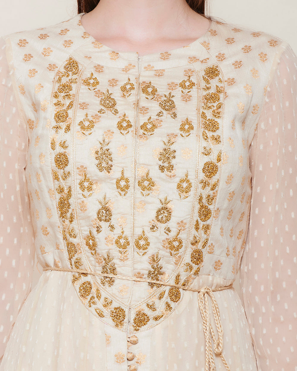OFF WHITE ZARDOZI ANARKALI