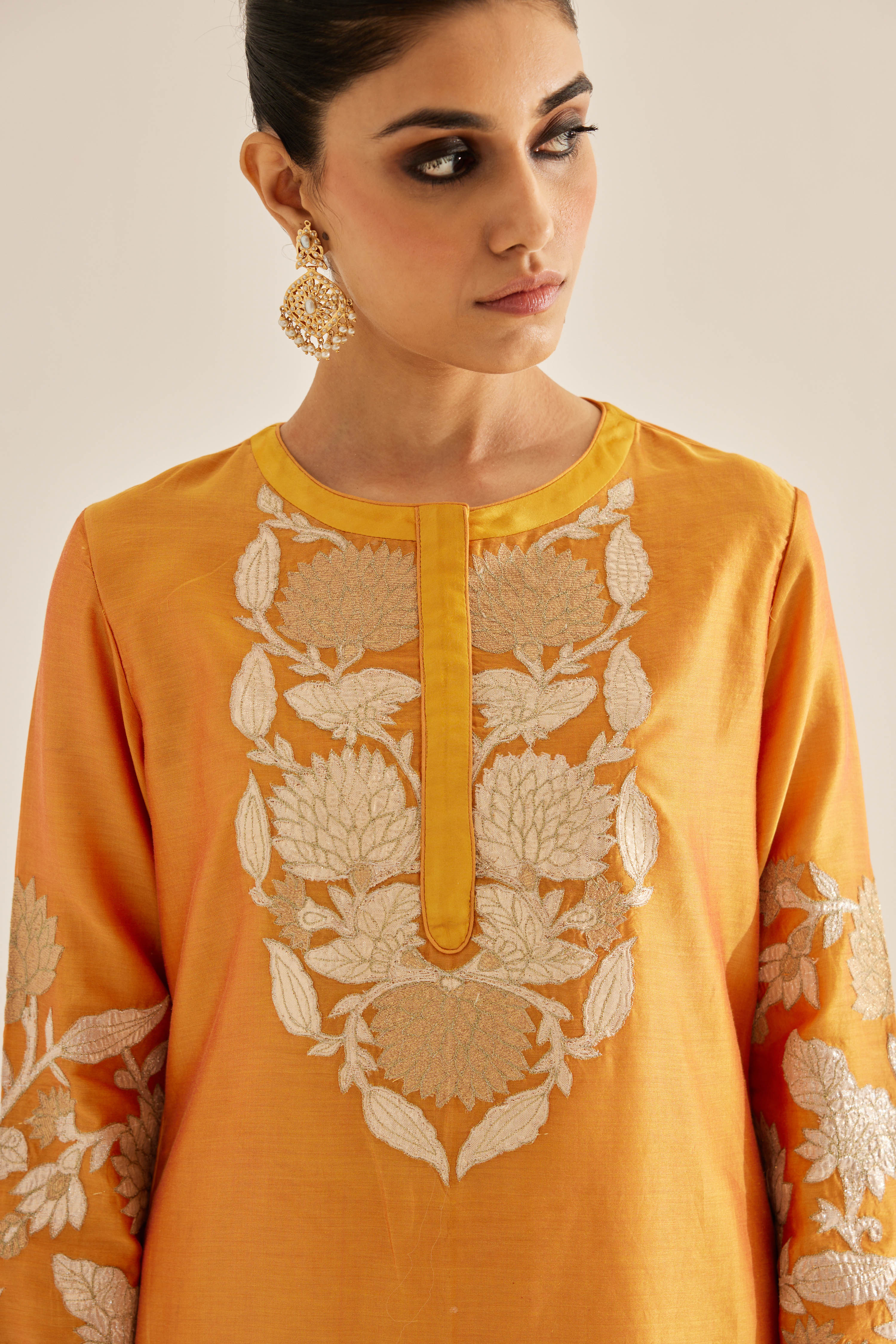 Mustard Yellow Kurta Set.