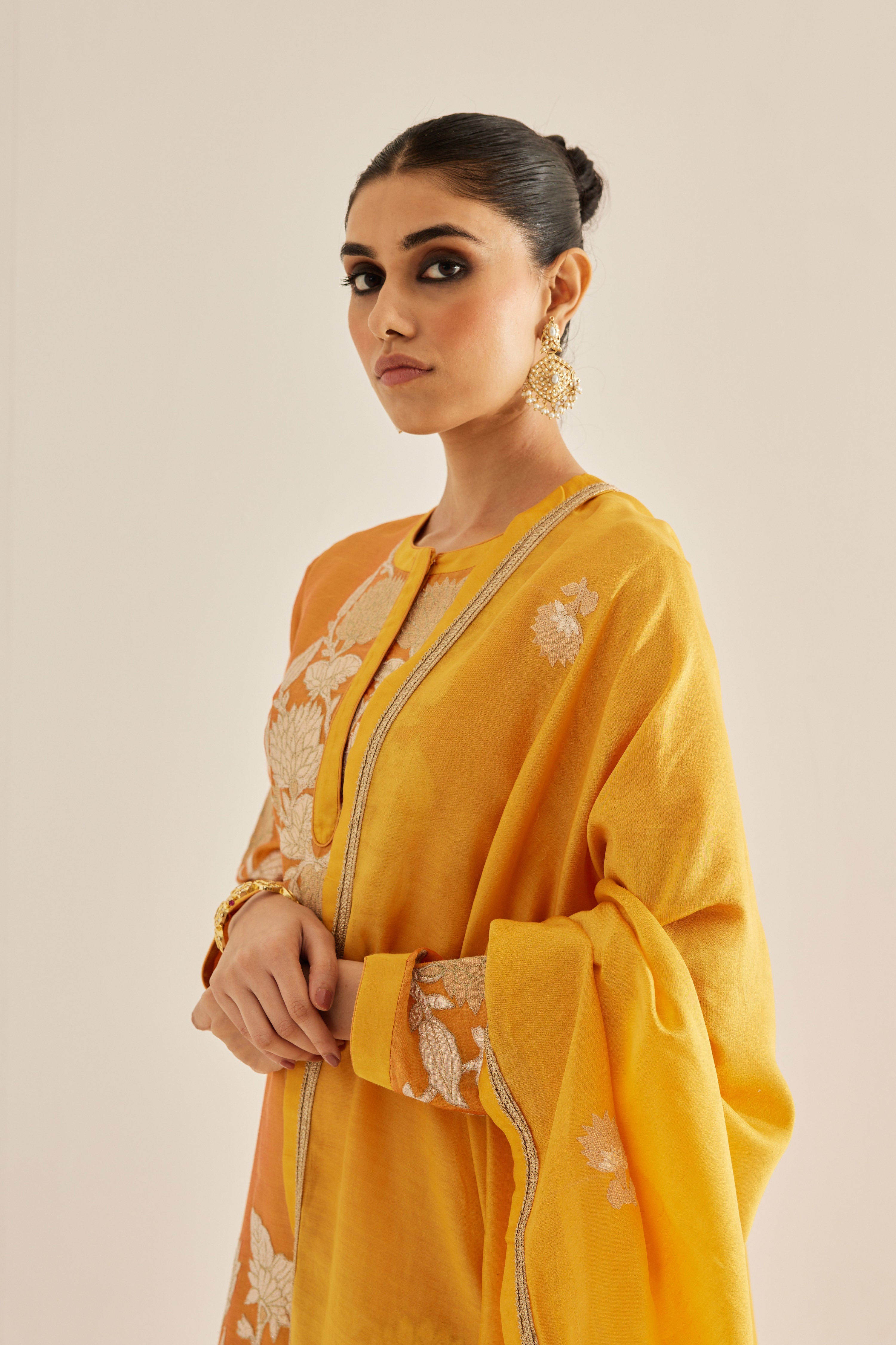 Mustard Yellow Kurta Set.