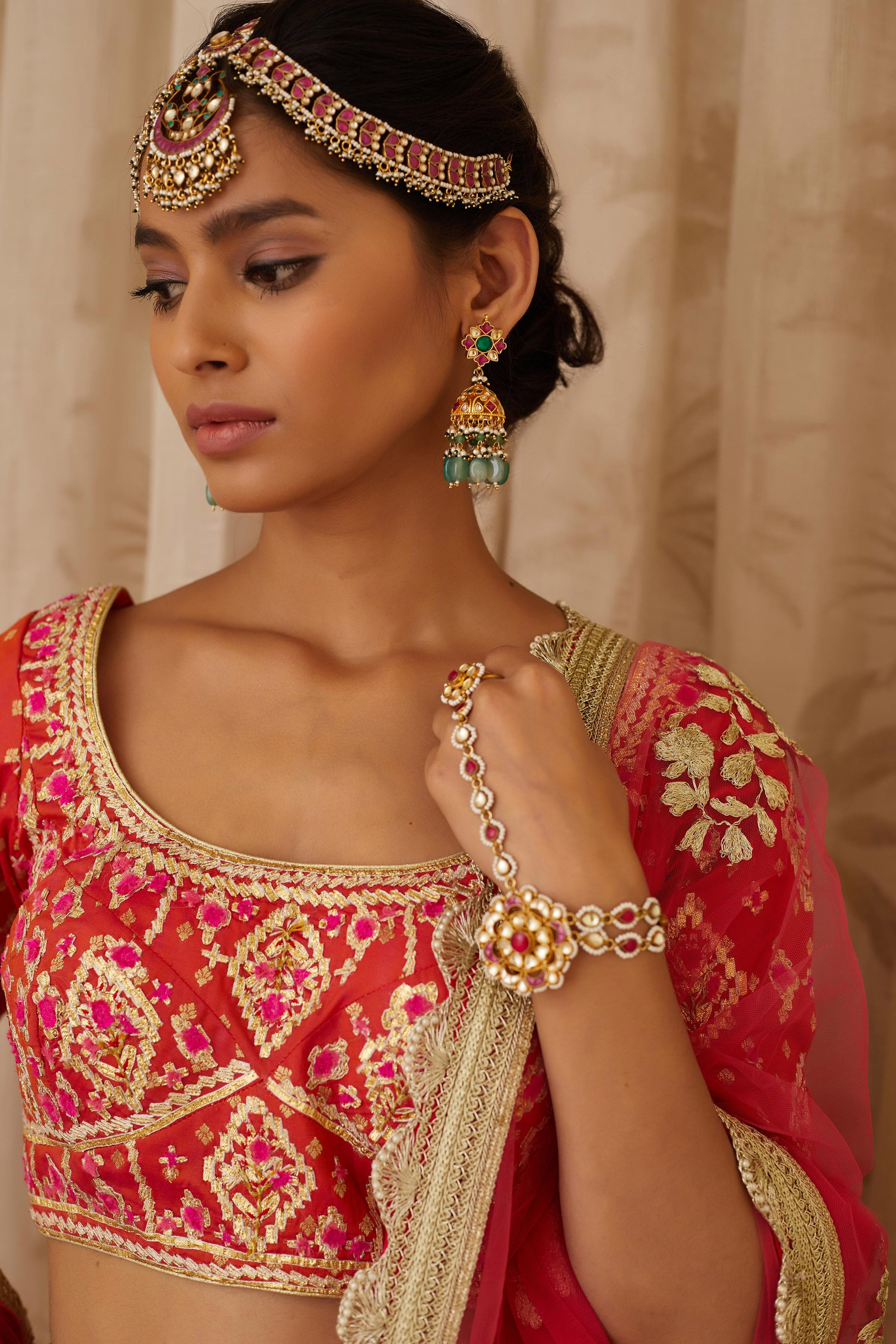 Rust Orange Lehenga Set.