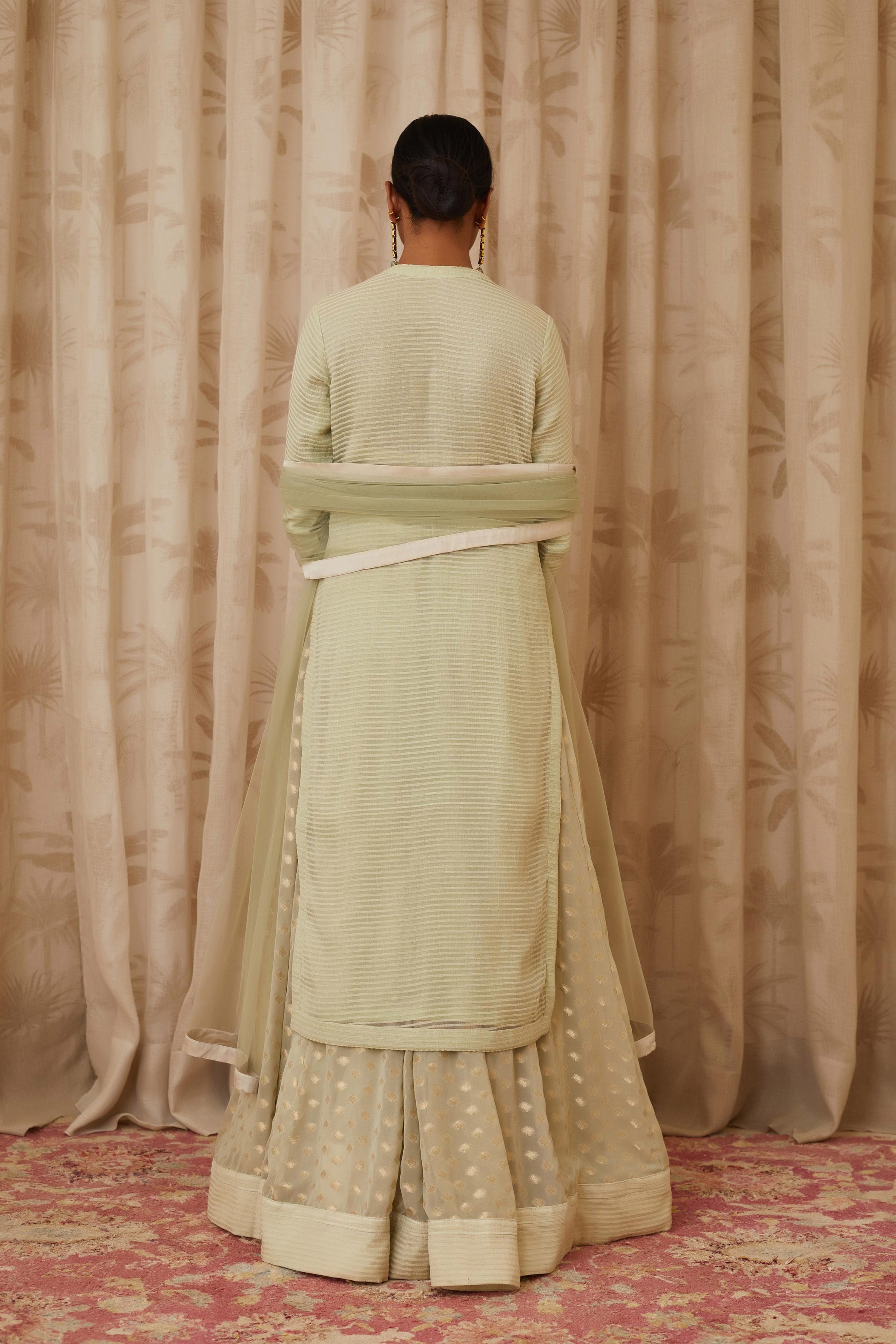 Mint Green Kurta Skirt Set.