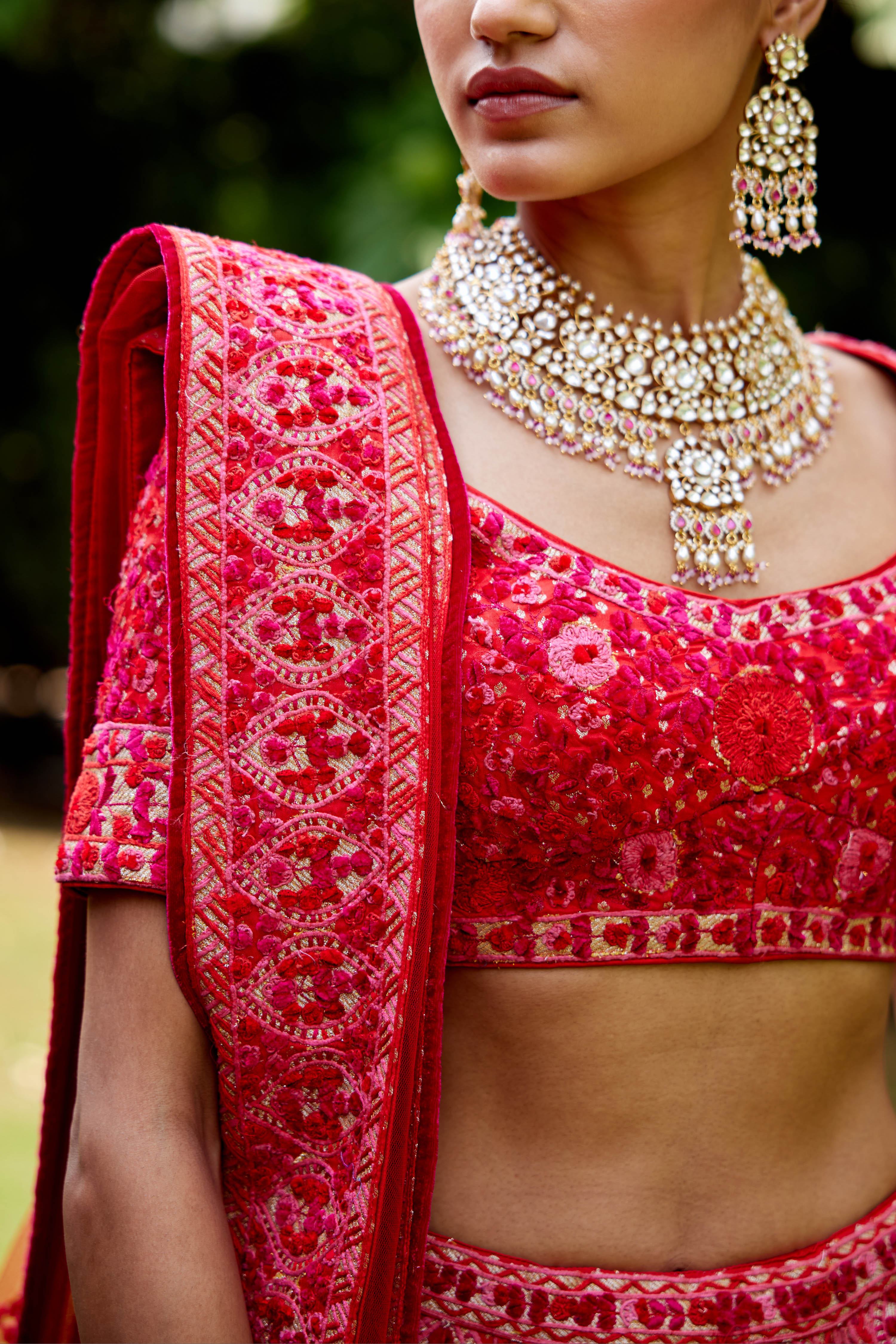 Red-Maroon Lehenga Set.