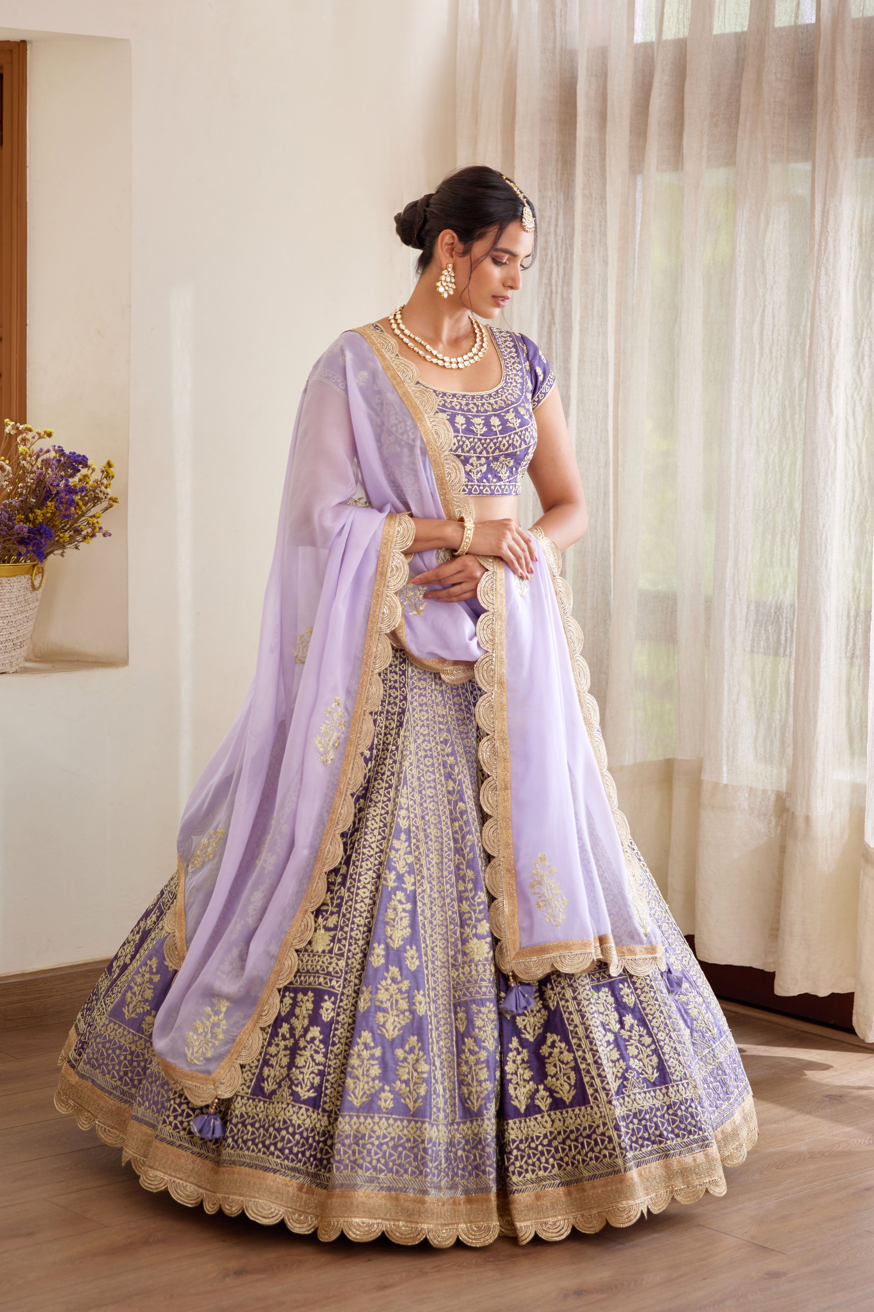 Mauve Purple Lehenga Set.