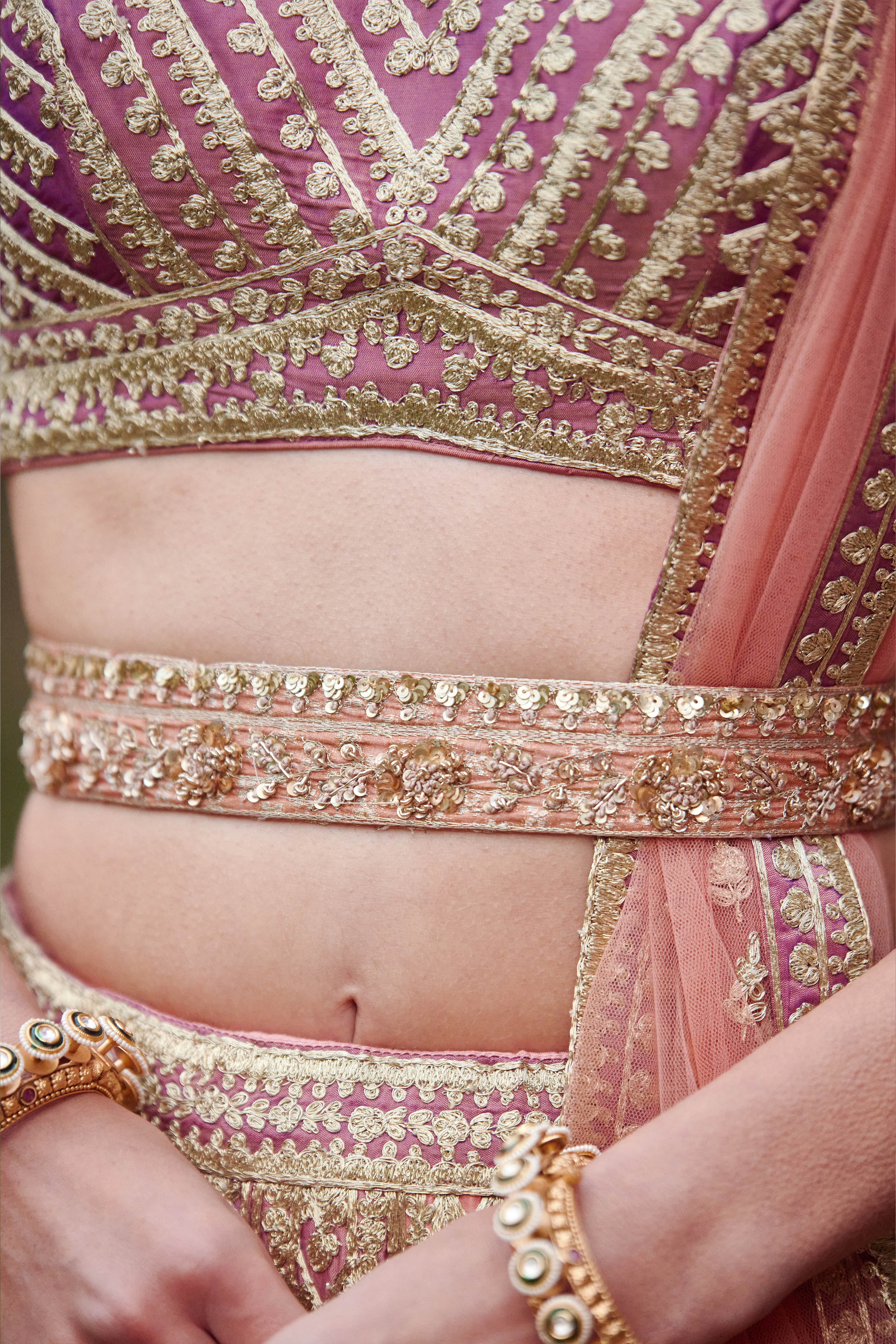 Neutral Pink Lehenga Set.