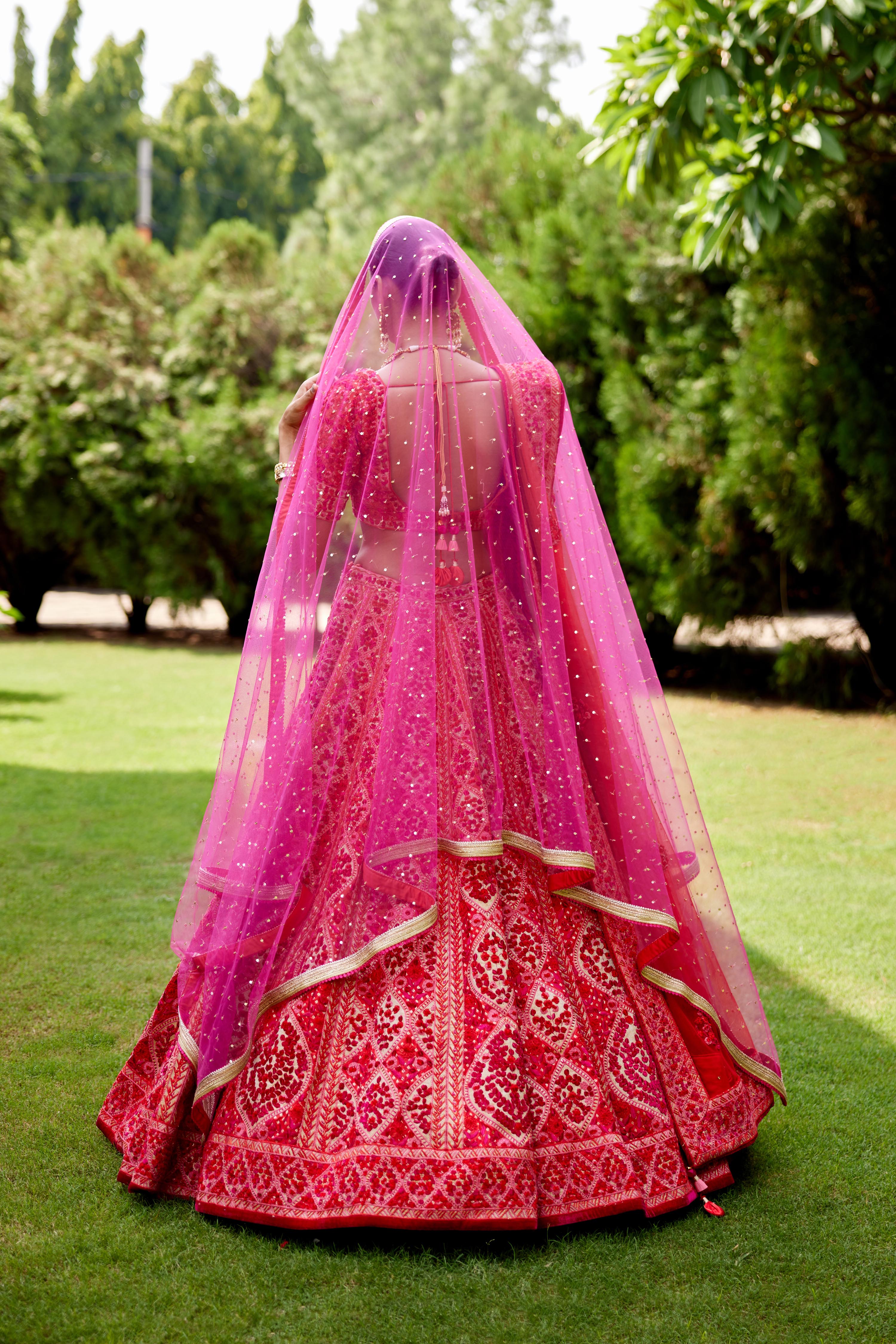 Red-Maroon Lehenga Set.
